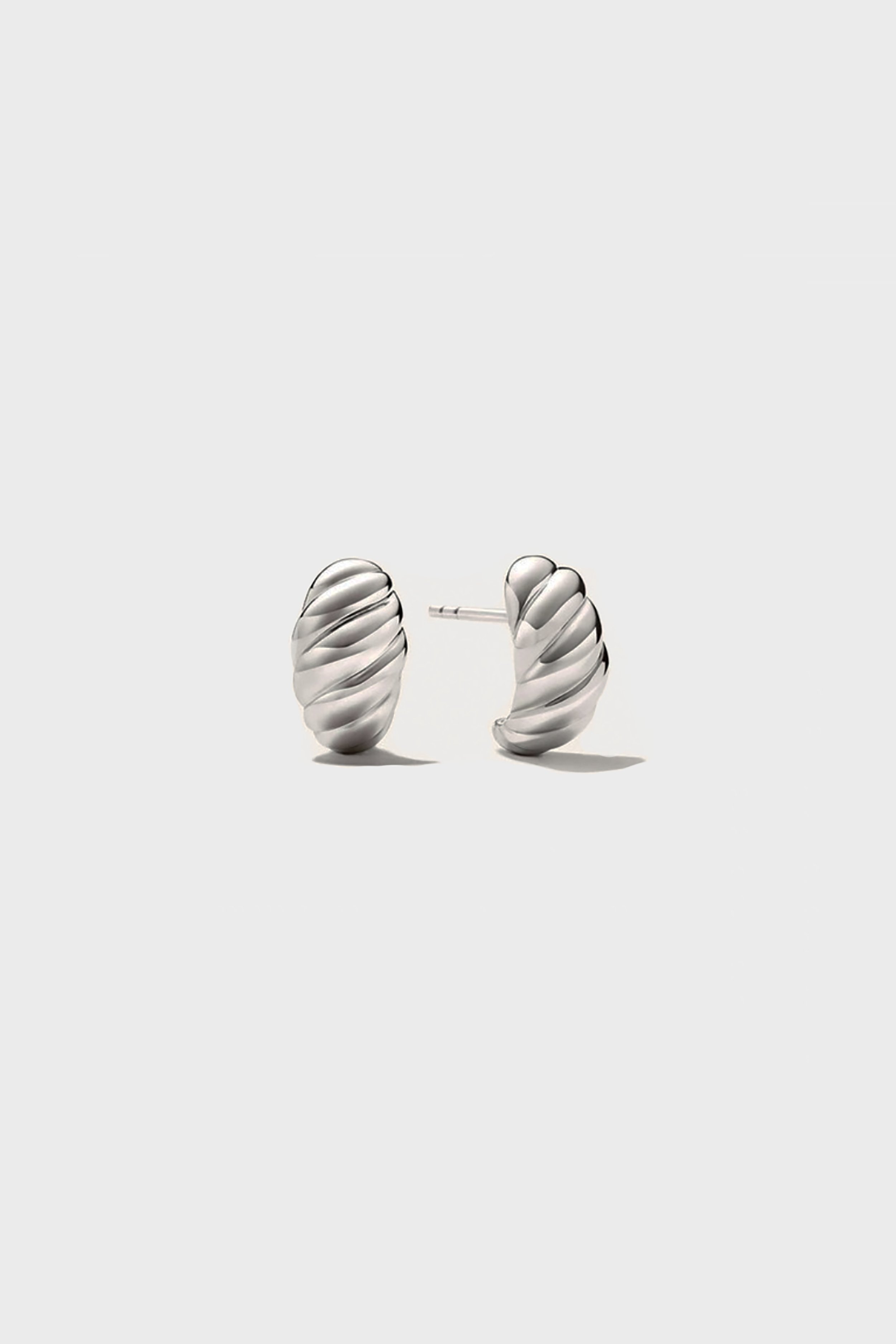 Baby Croissant Hoop Earrings in Silver