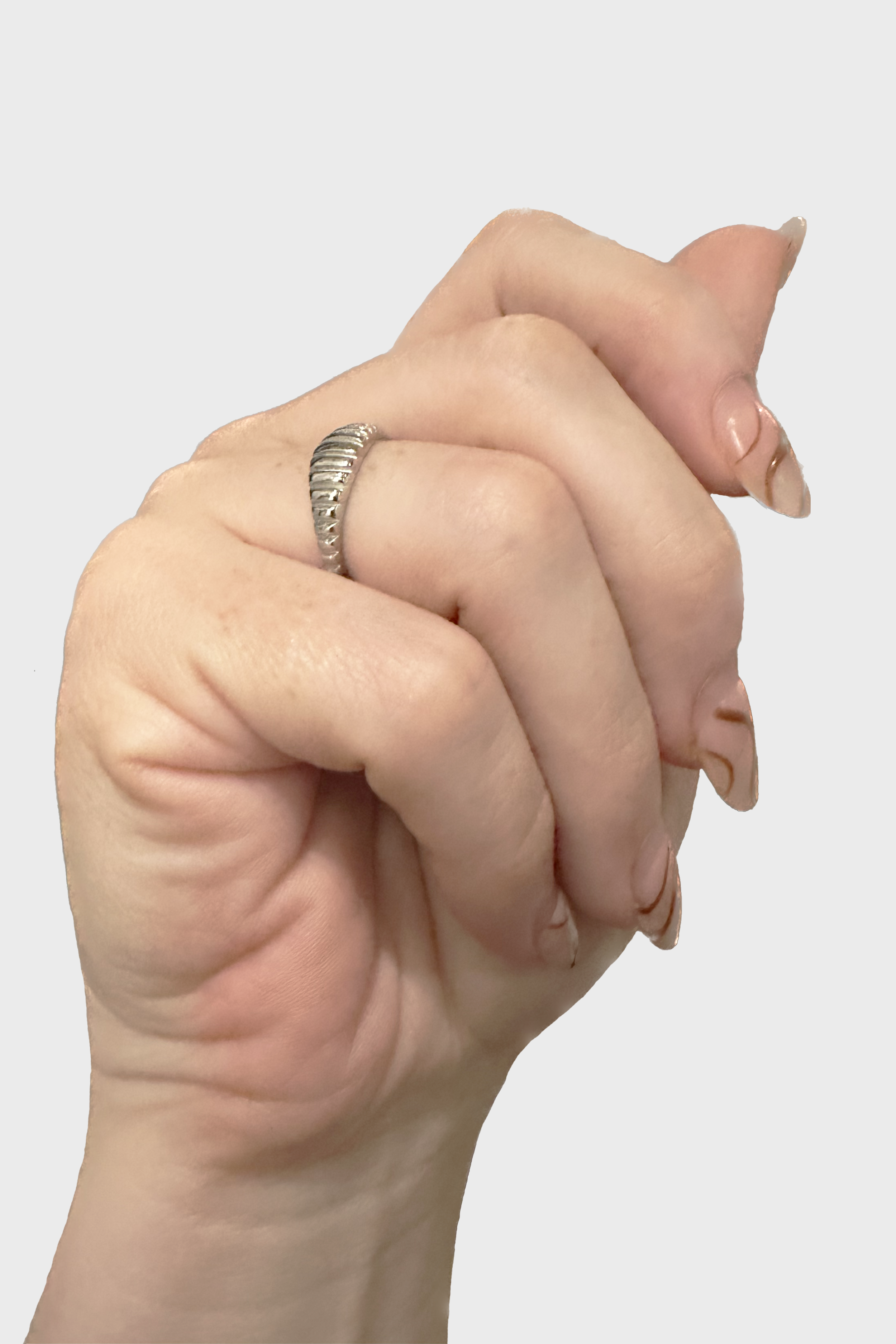 Baby Croissant Ring in Silver