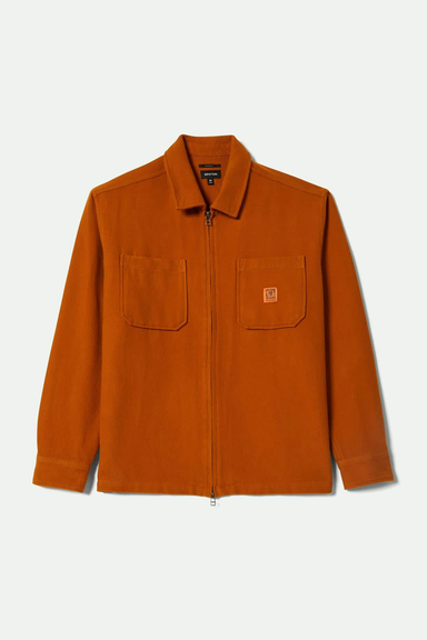Brixton Union Zip Flannel in Rustic Caramel