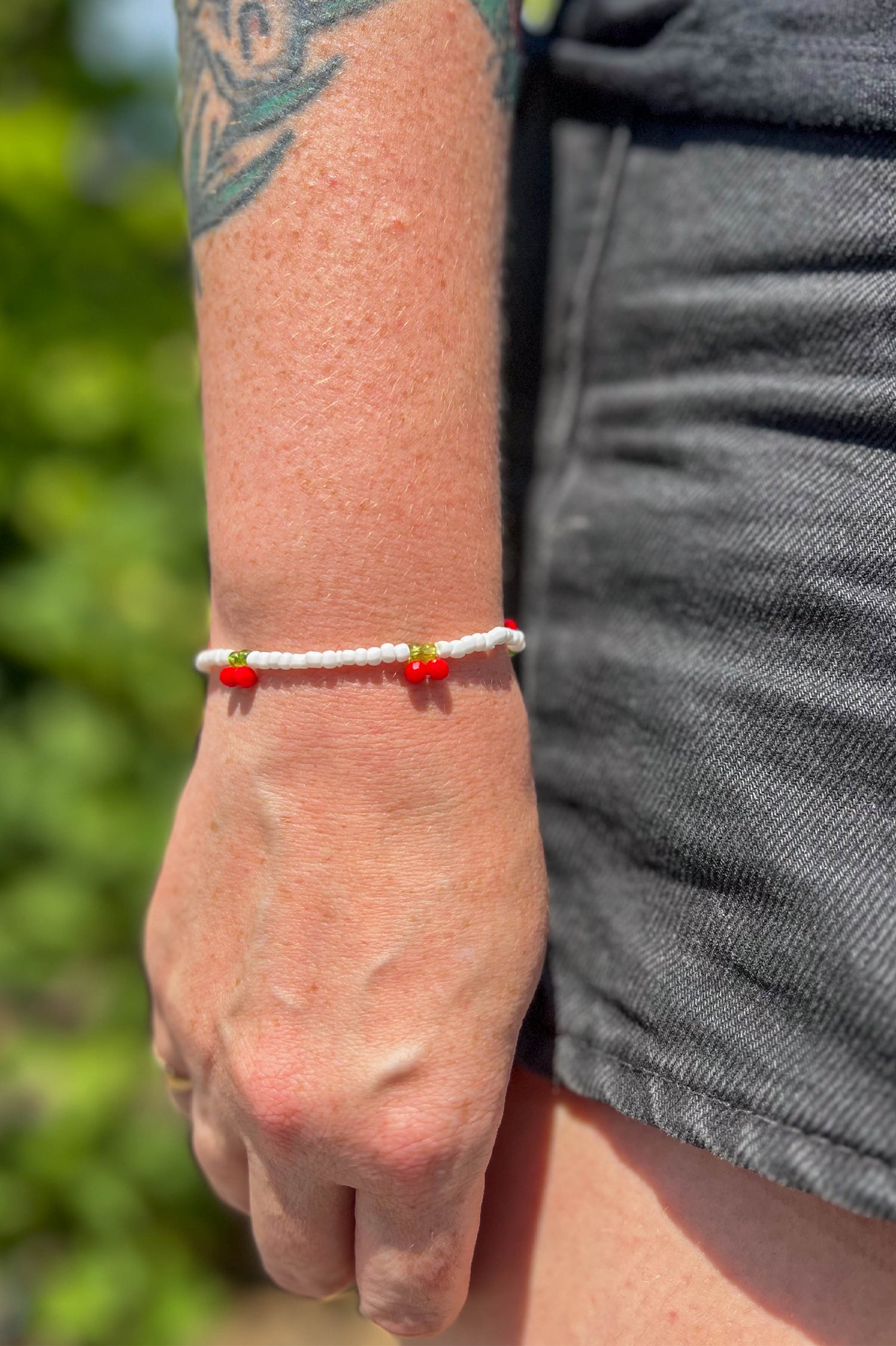 Cherries Beaded Bracelet
