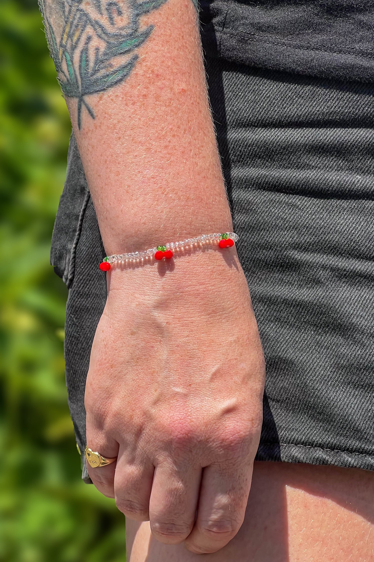 Cherries Beaded Bracelet