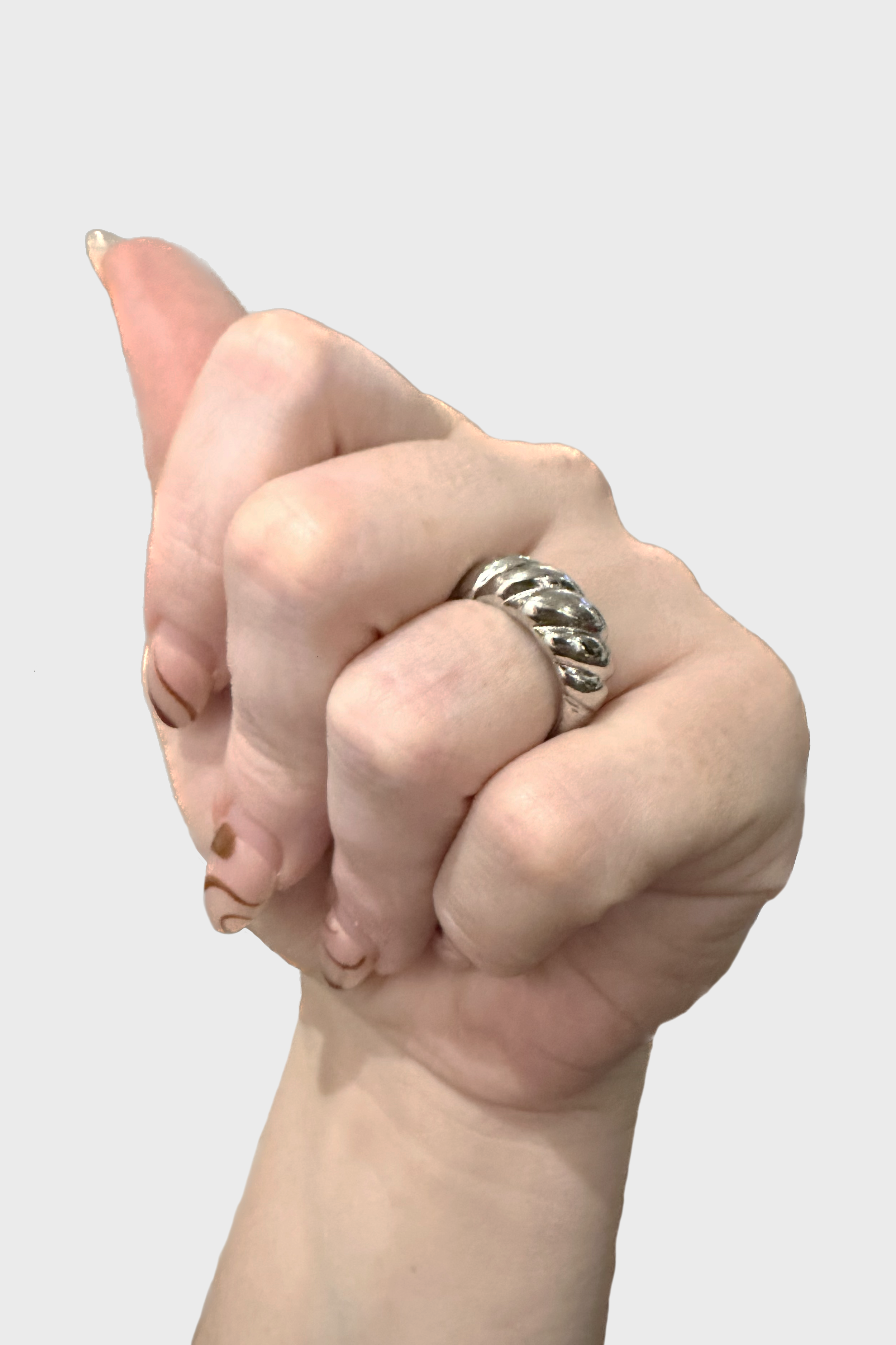 Croissant Ring in Silver