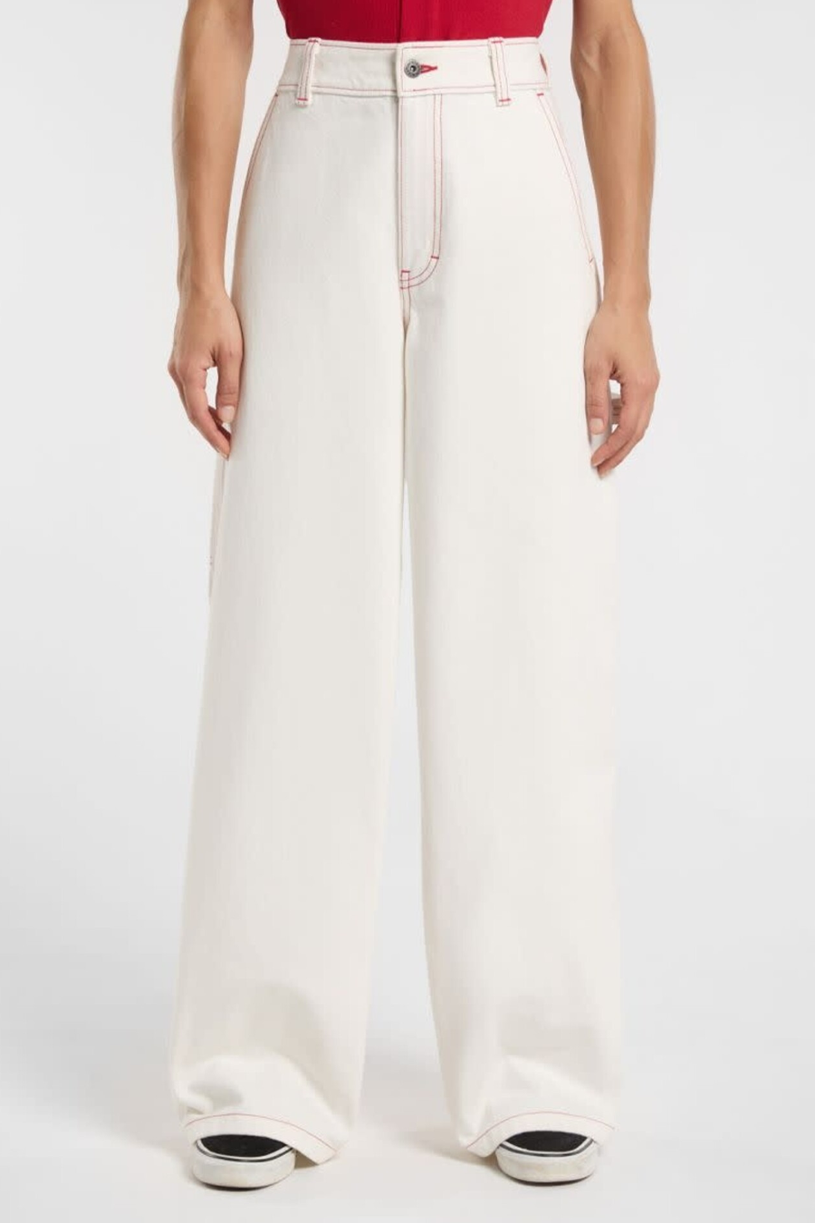 Dickies Women's X Loose Denim Carpenter Pant in Egret
