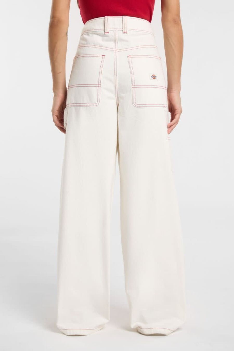Dickies Women's X Loose Denim Carpenter Pant in Egret