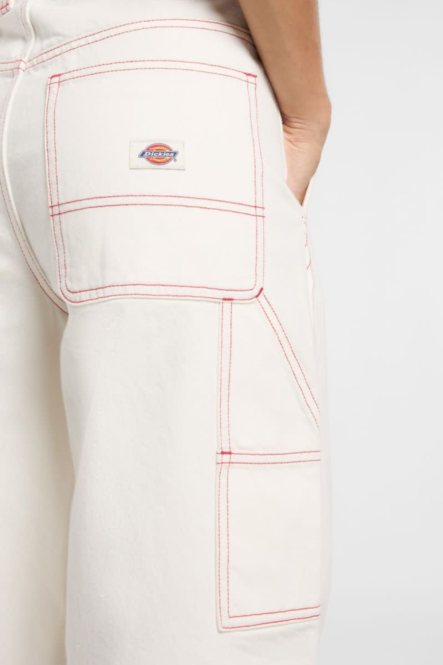 Dickies Women's X Loose Denim Carpenter Pant in Egret