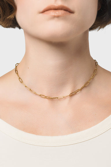 Paperclip Chain Choker in Gold