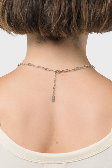 Paperclip Chain Choker in Silver