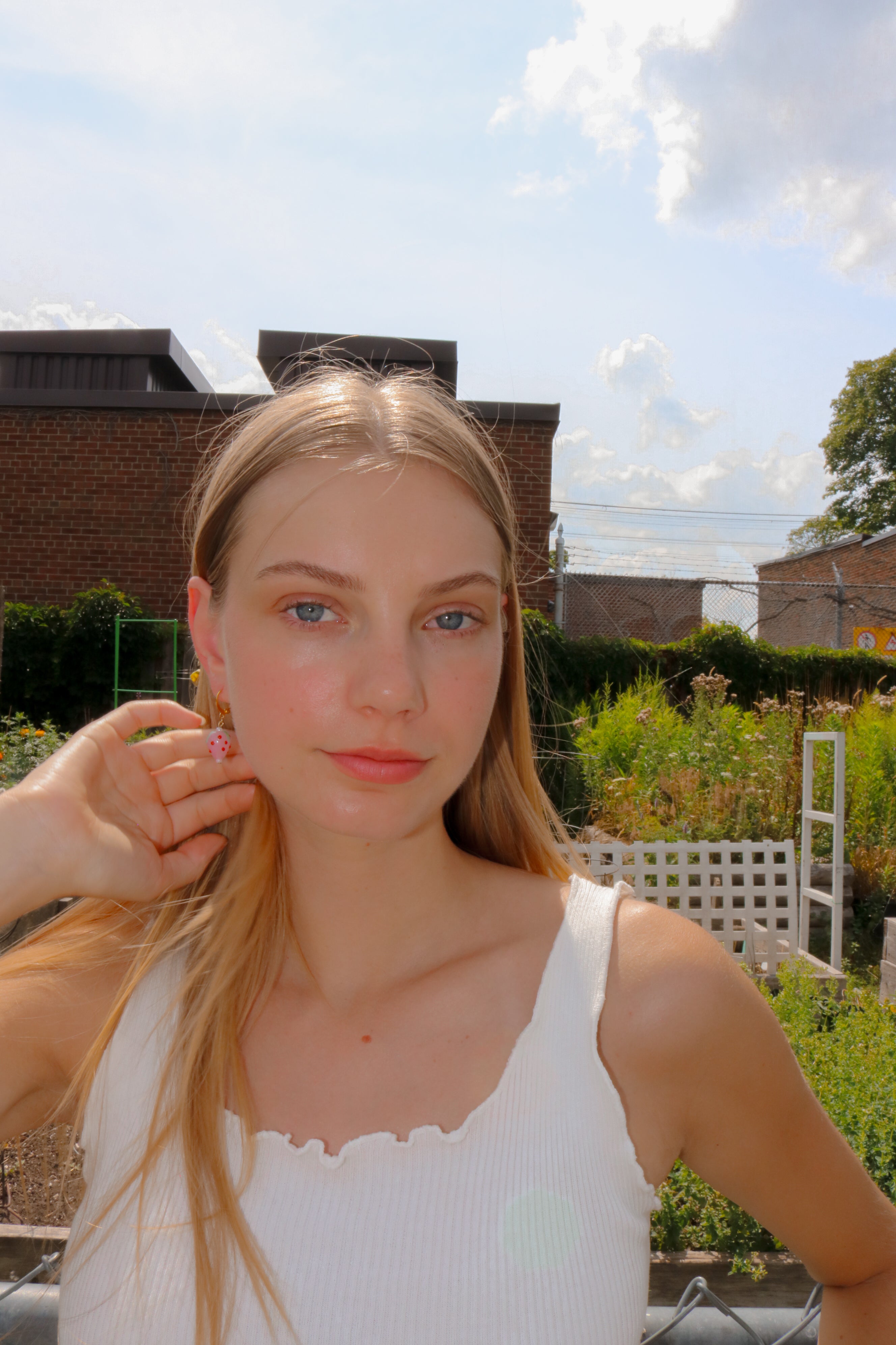 Pink Strawberry Huggie