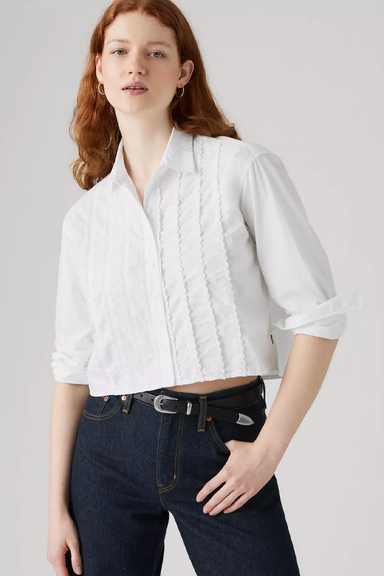 Women's Levi's Cropped Harlie Shirt in Tuxedo Shirt
