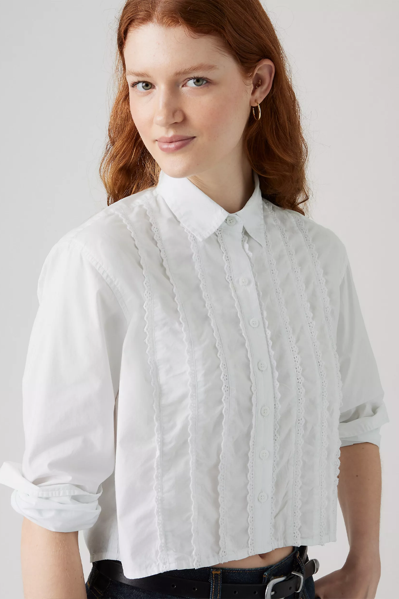 Women's Levi's Cropped Harlie Shirt in Tuxedo Shirt