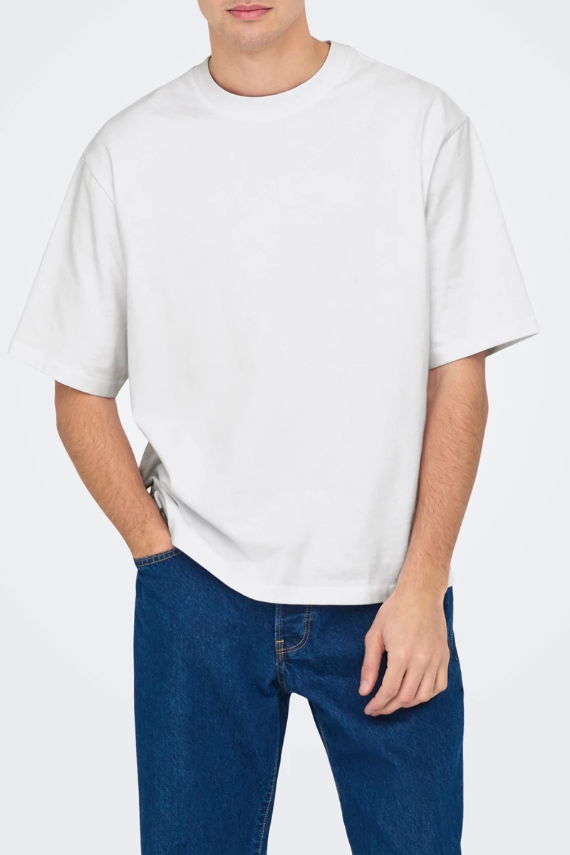 Millenium Oversize Tee in Bright White
