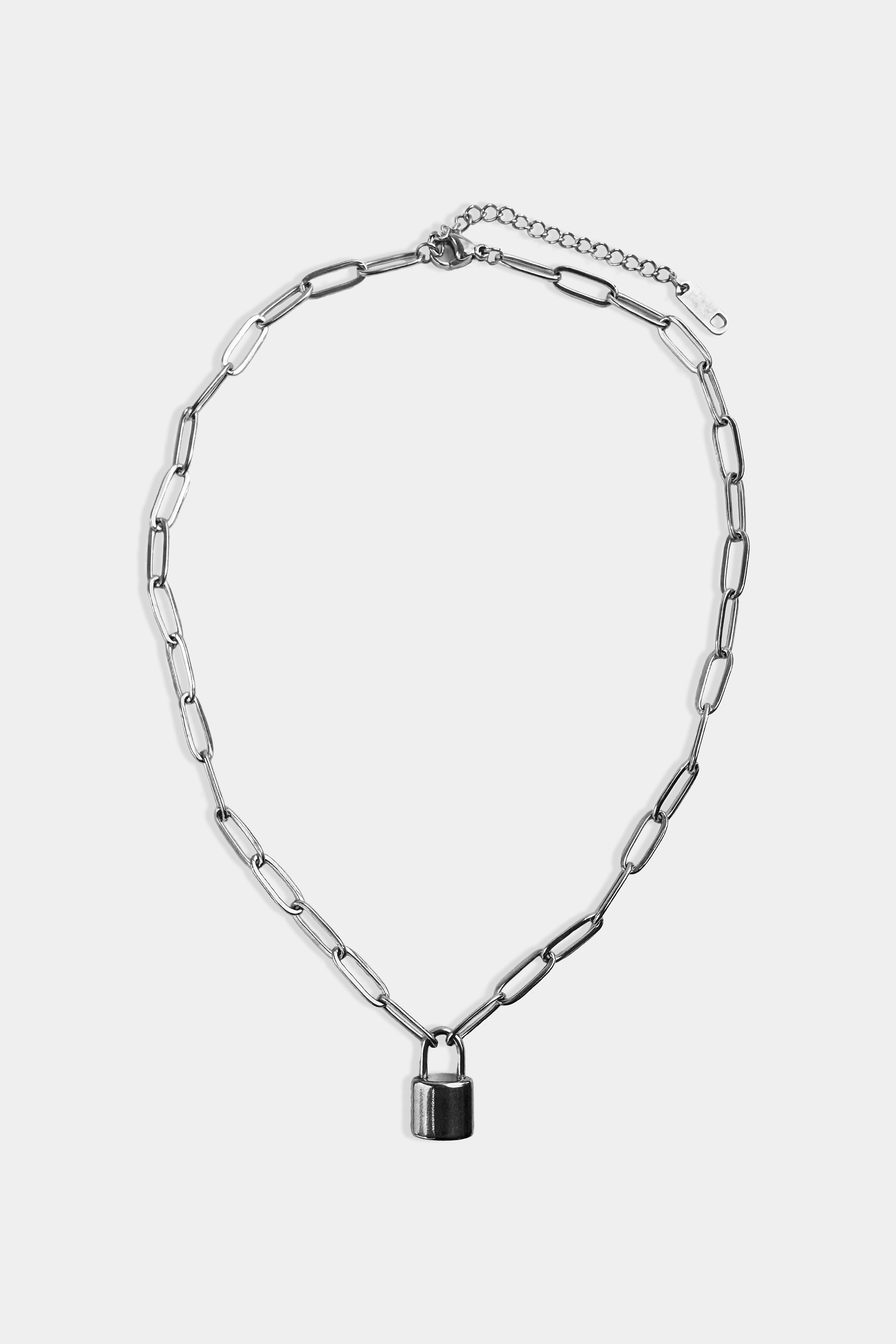 Padlock Choker in Silver