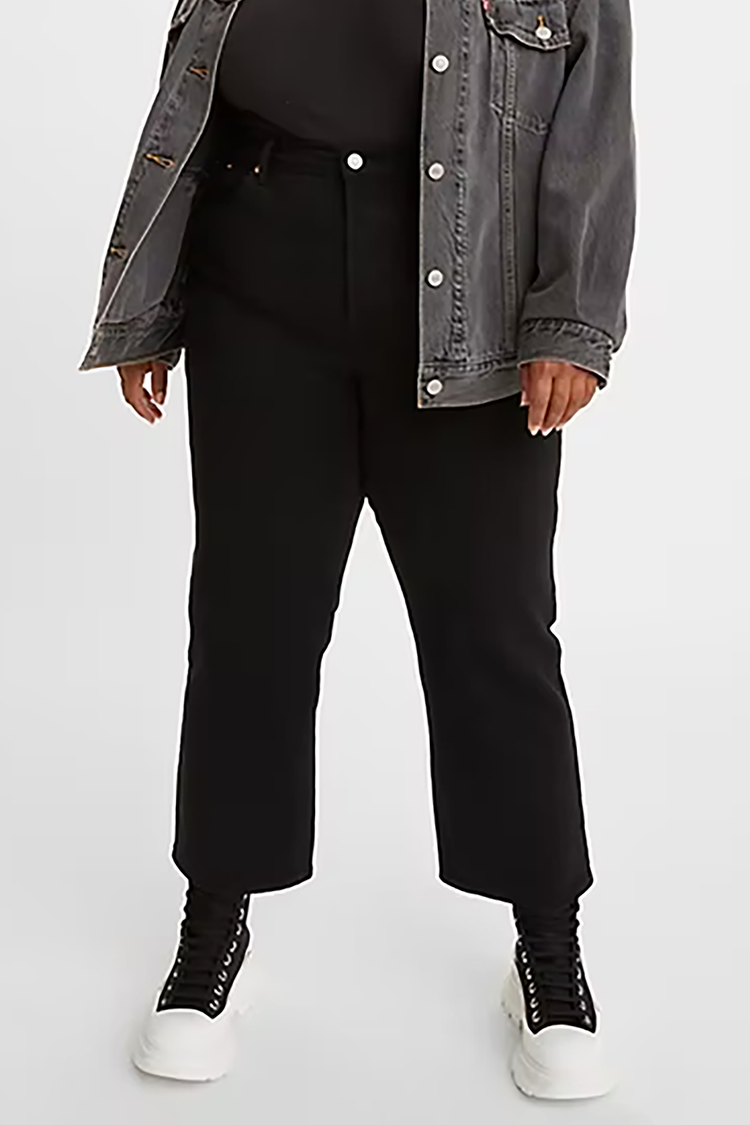 Plus Wedgie Straight in Black Sprout
