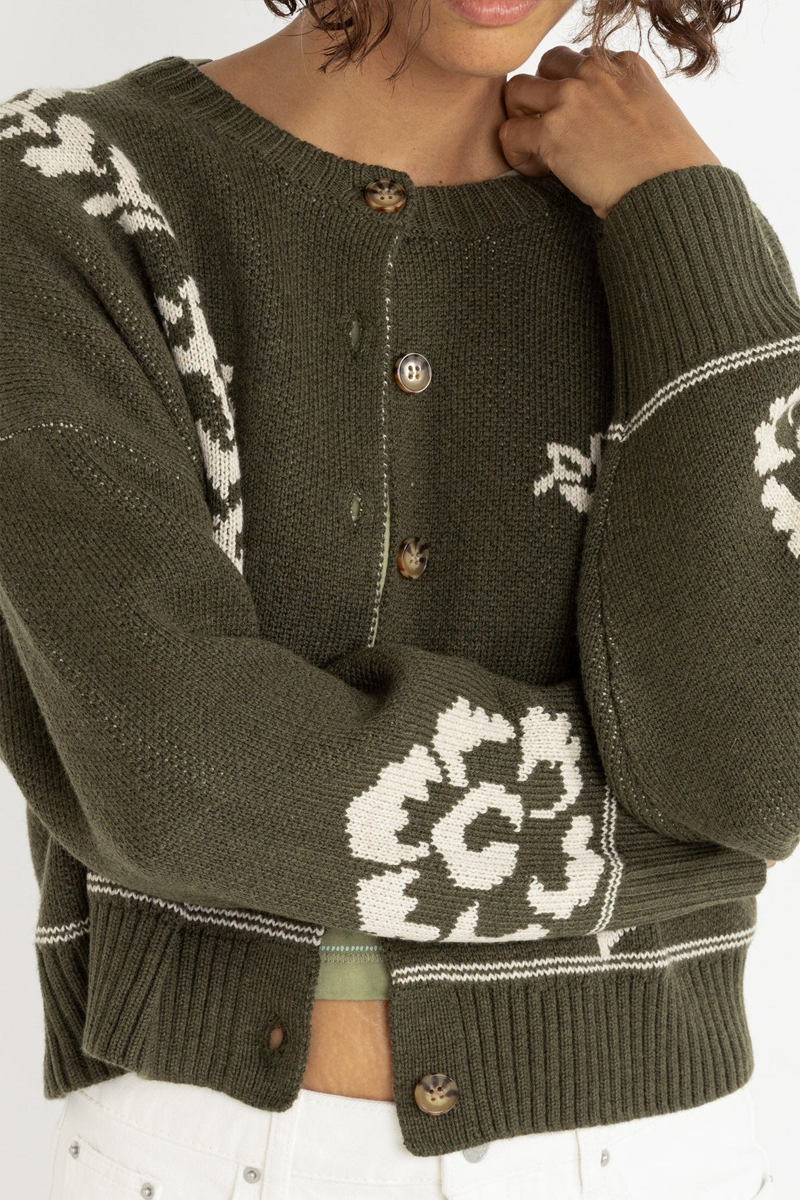Women's Rhythm Antique Floral Crop Cardigan