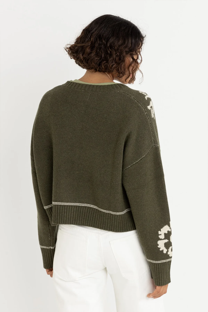 Women's Rhythm Antique Floral Crop Cardigan