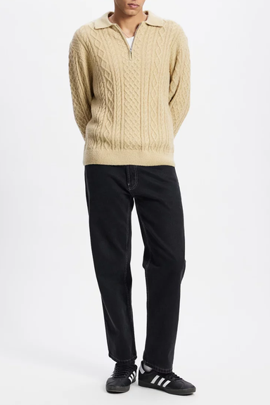Men's Rhythm Mohair Quarter Zip Fisherman Knit