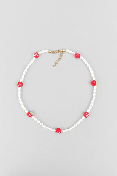 Strawberry and Pearl Necklace