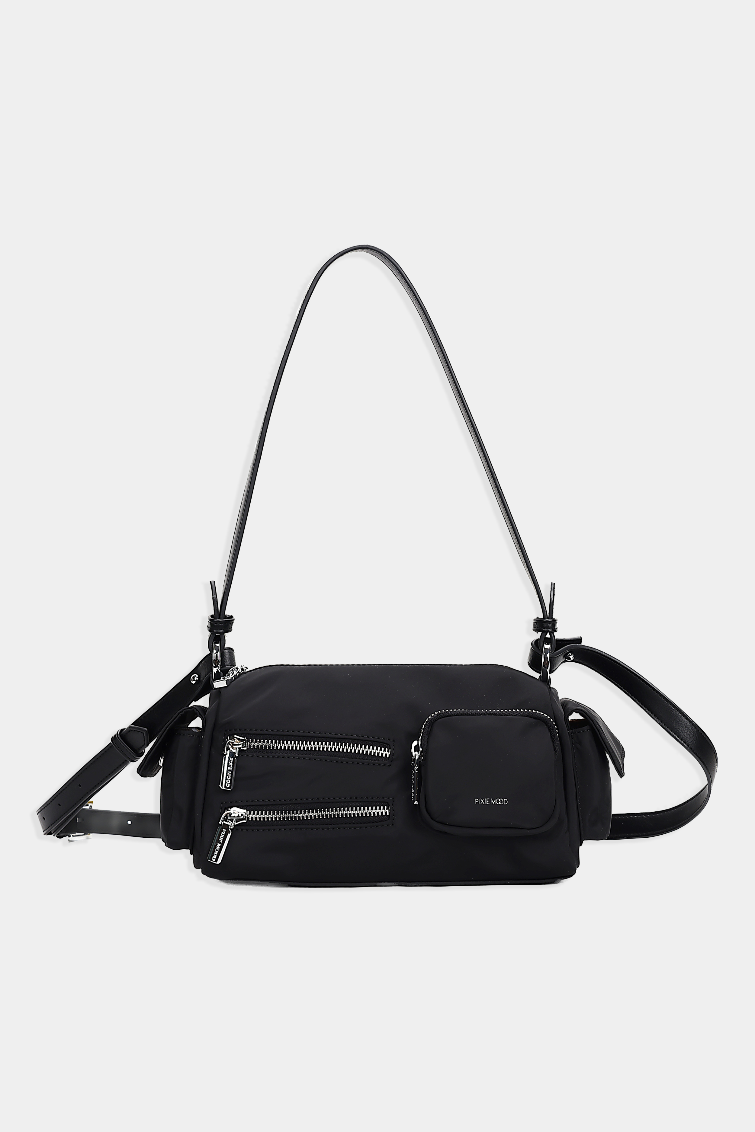 Nova Shoulder Bag in Black Nylon
