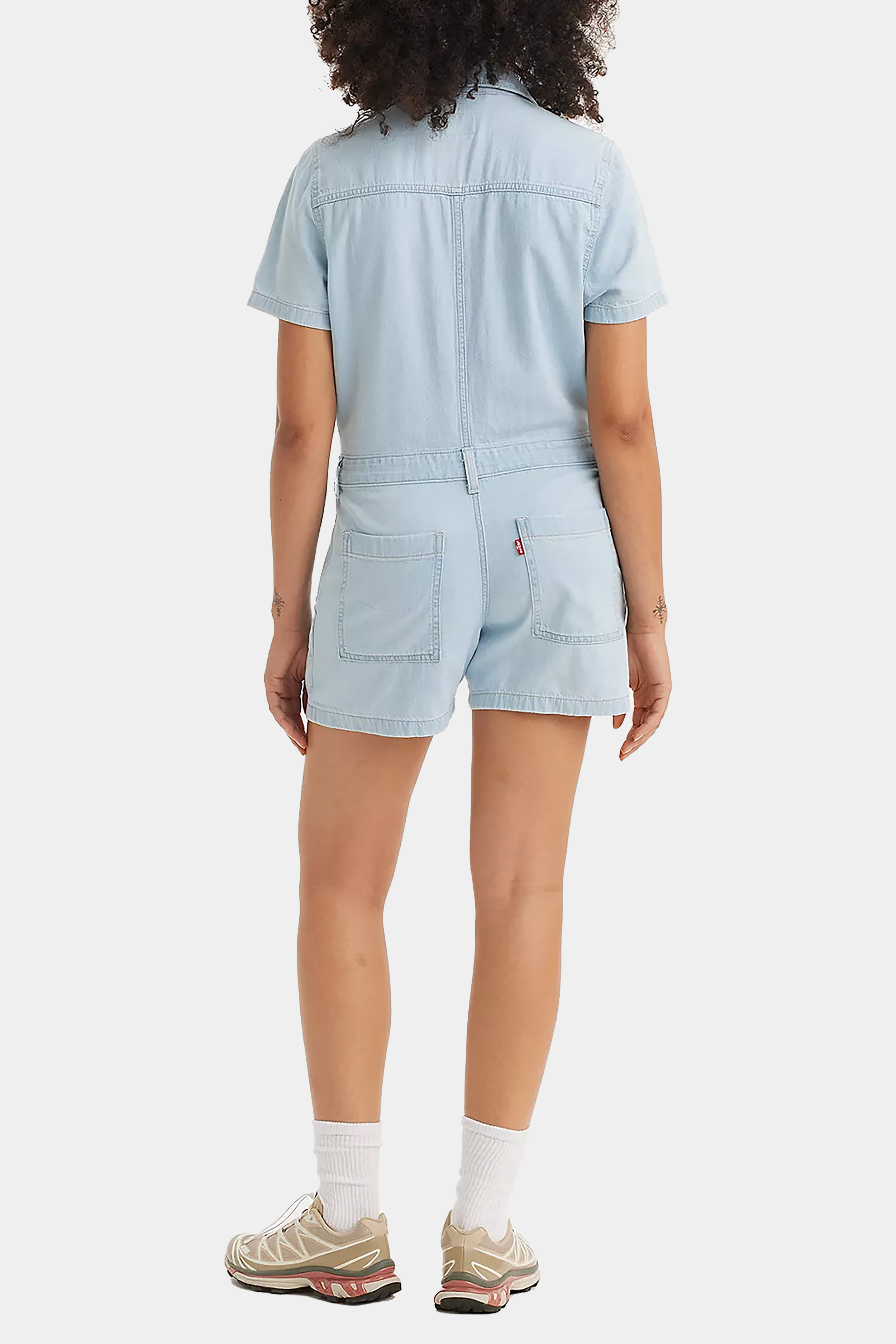 SS Romper in Light Wash