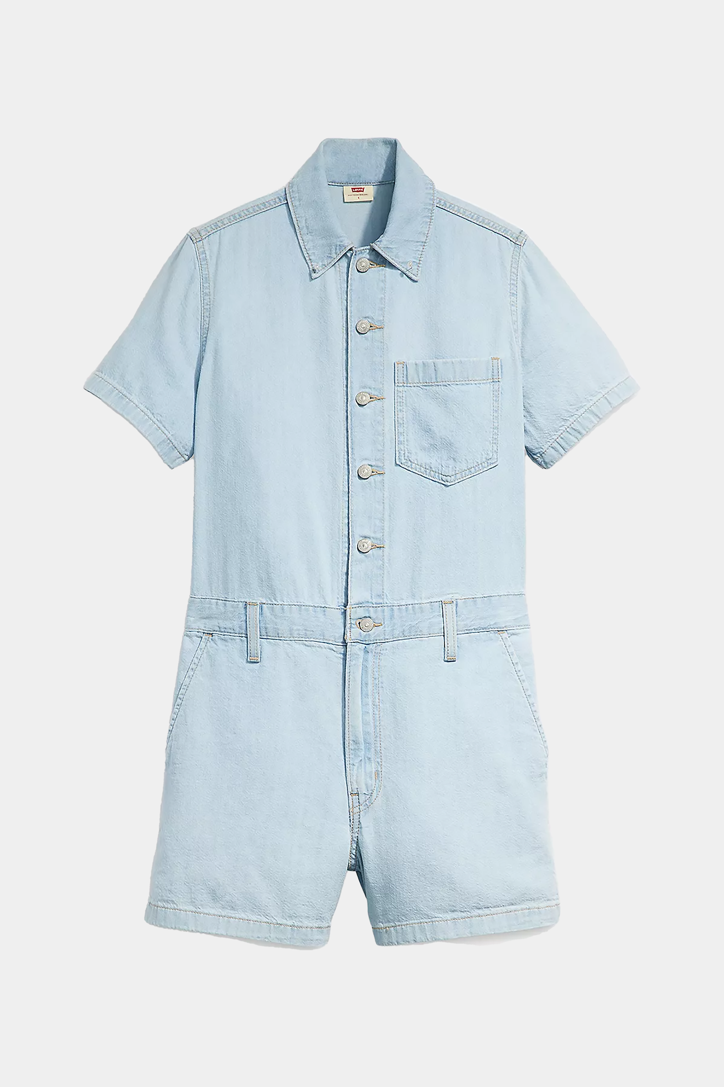 SS Romper in Light Wash