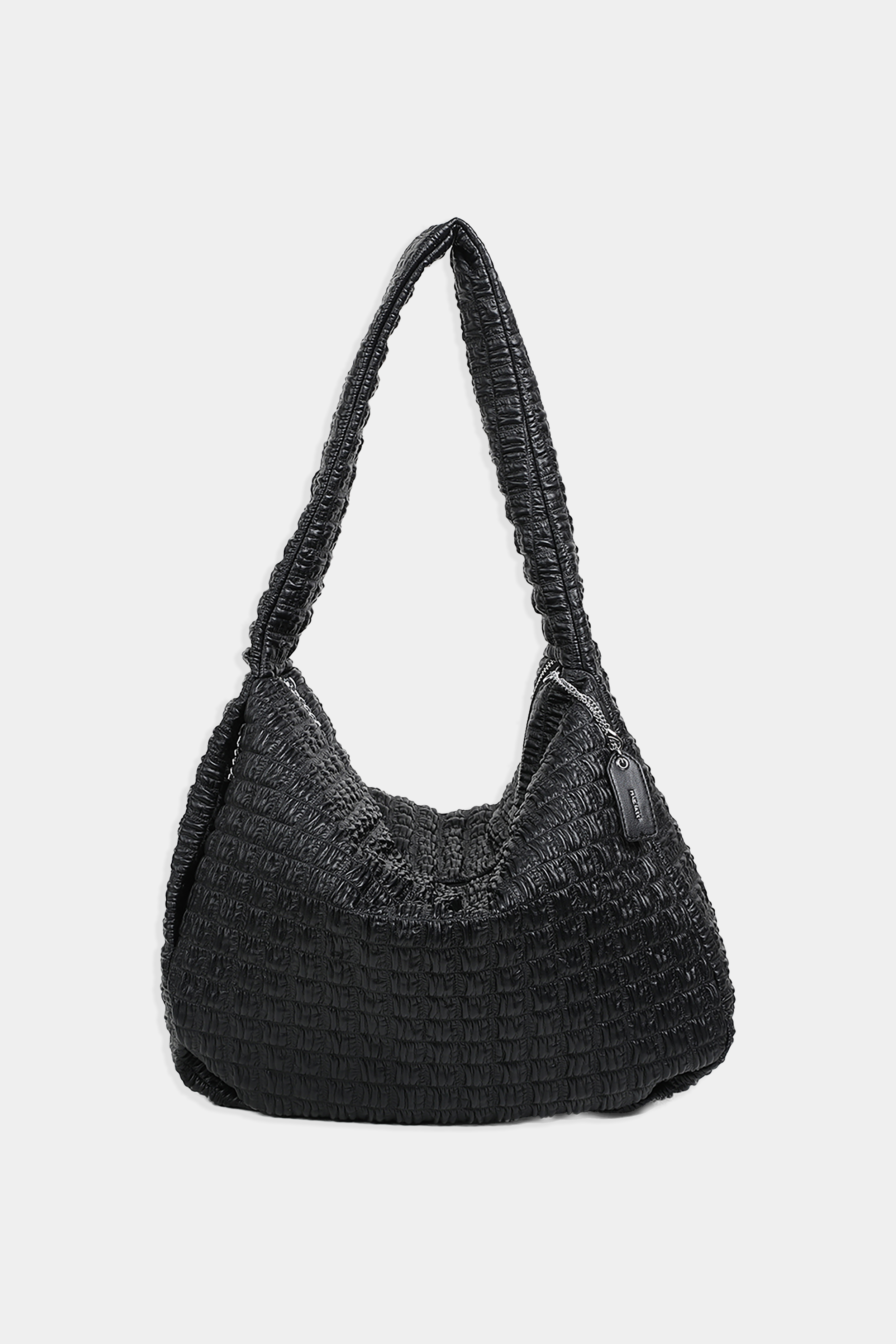 Waffle Shoulder Bag in Black
