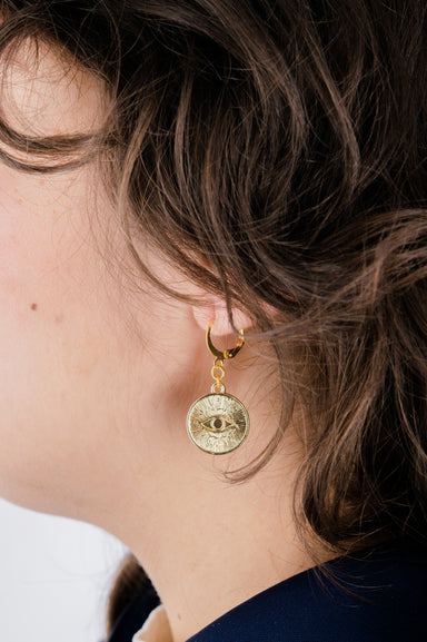 Eye Medallion Huggie - Philistine