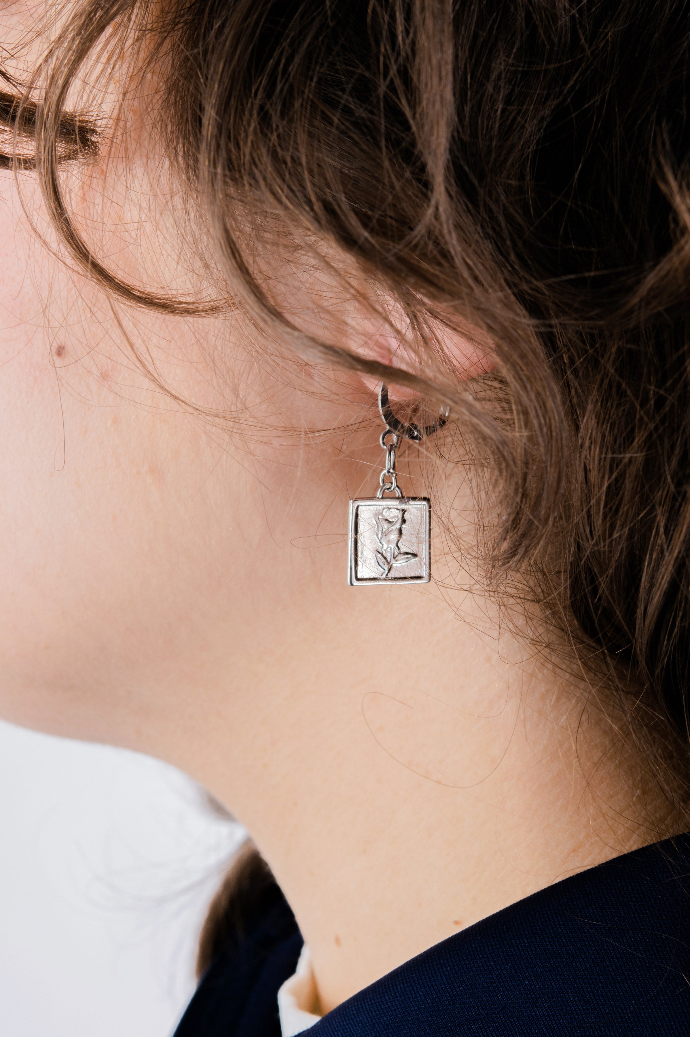 Square Rose Huggie - Philistine