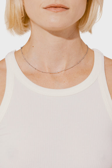 Layering Ball-Station Chain in Silver