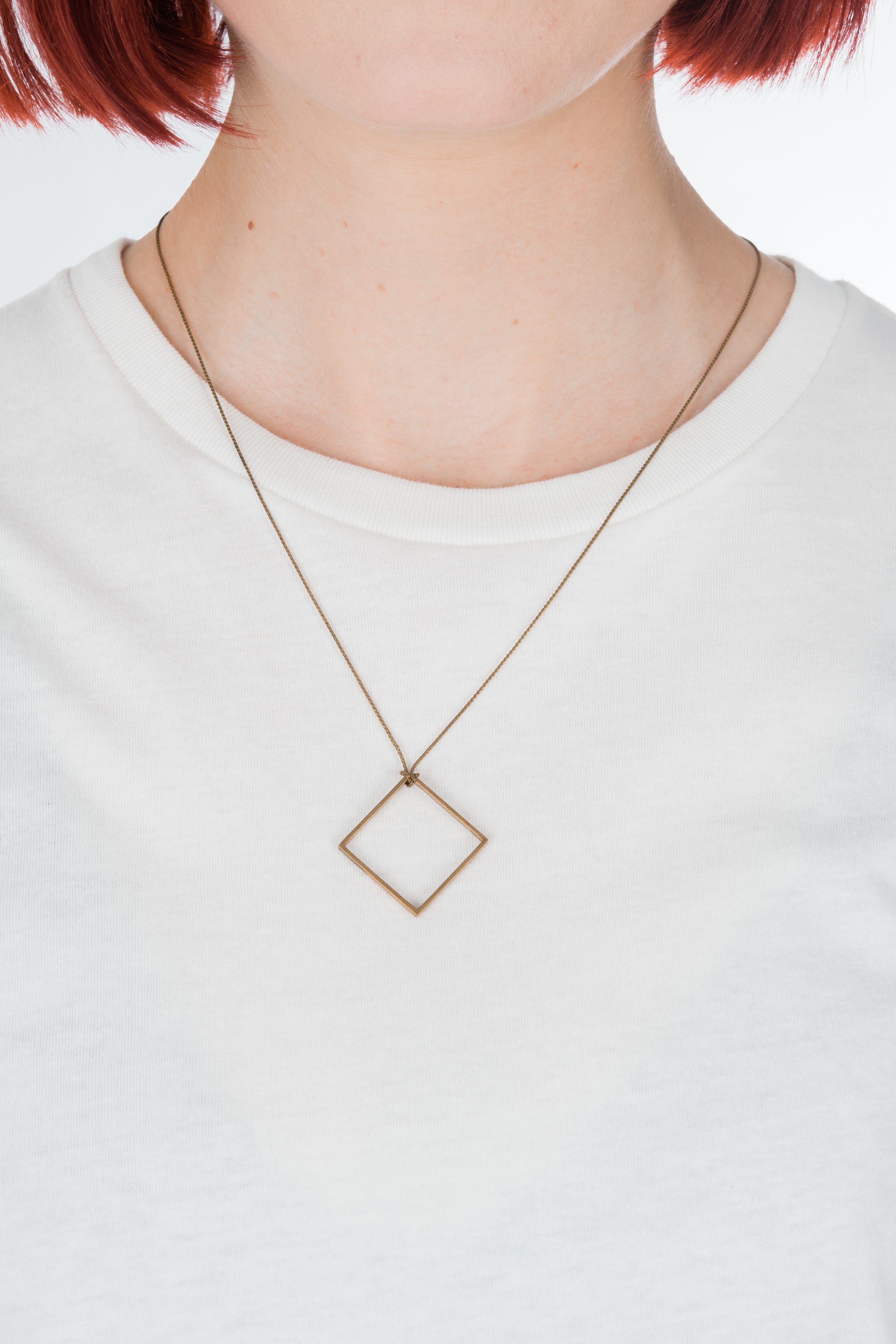 Brass Square Necklace - Philistine