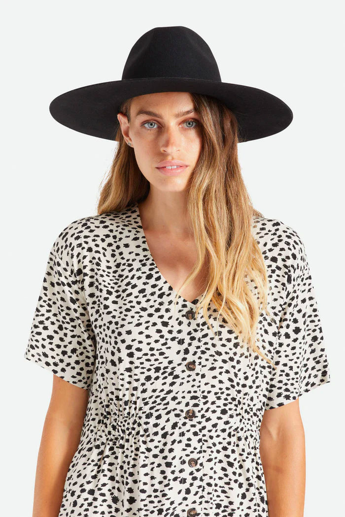 Brixton Leigh Felt Fedora in Black