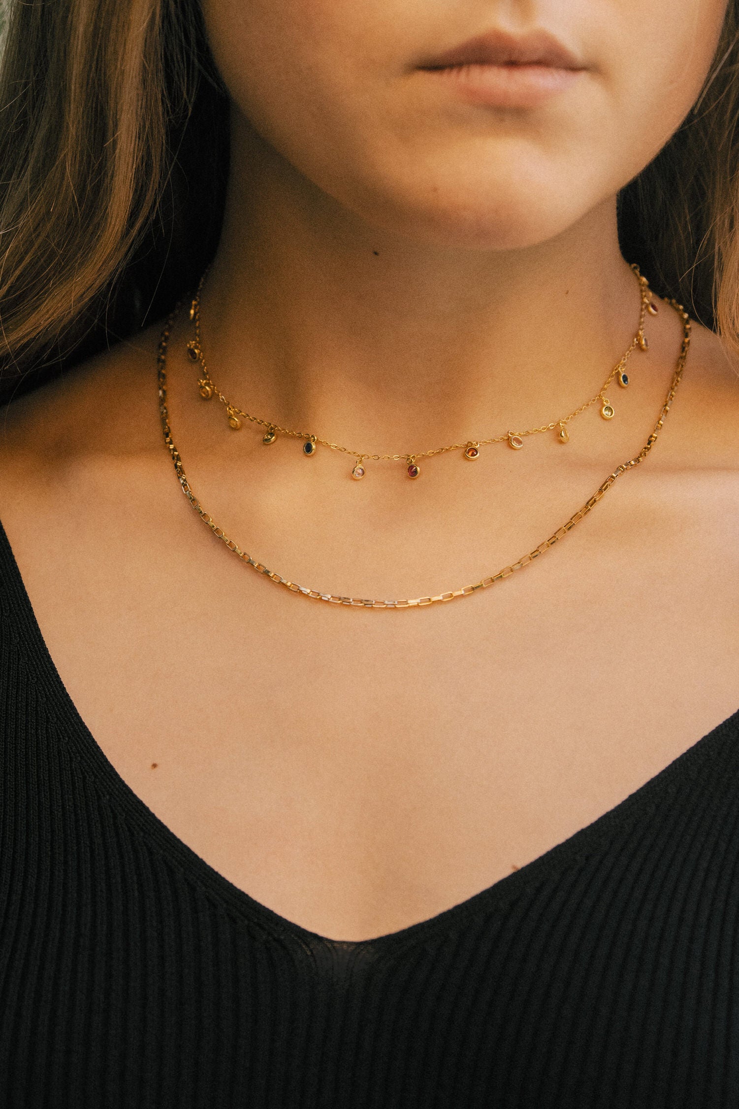 Gemstone Drip Choker