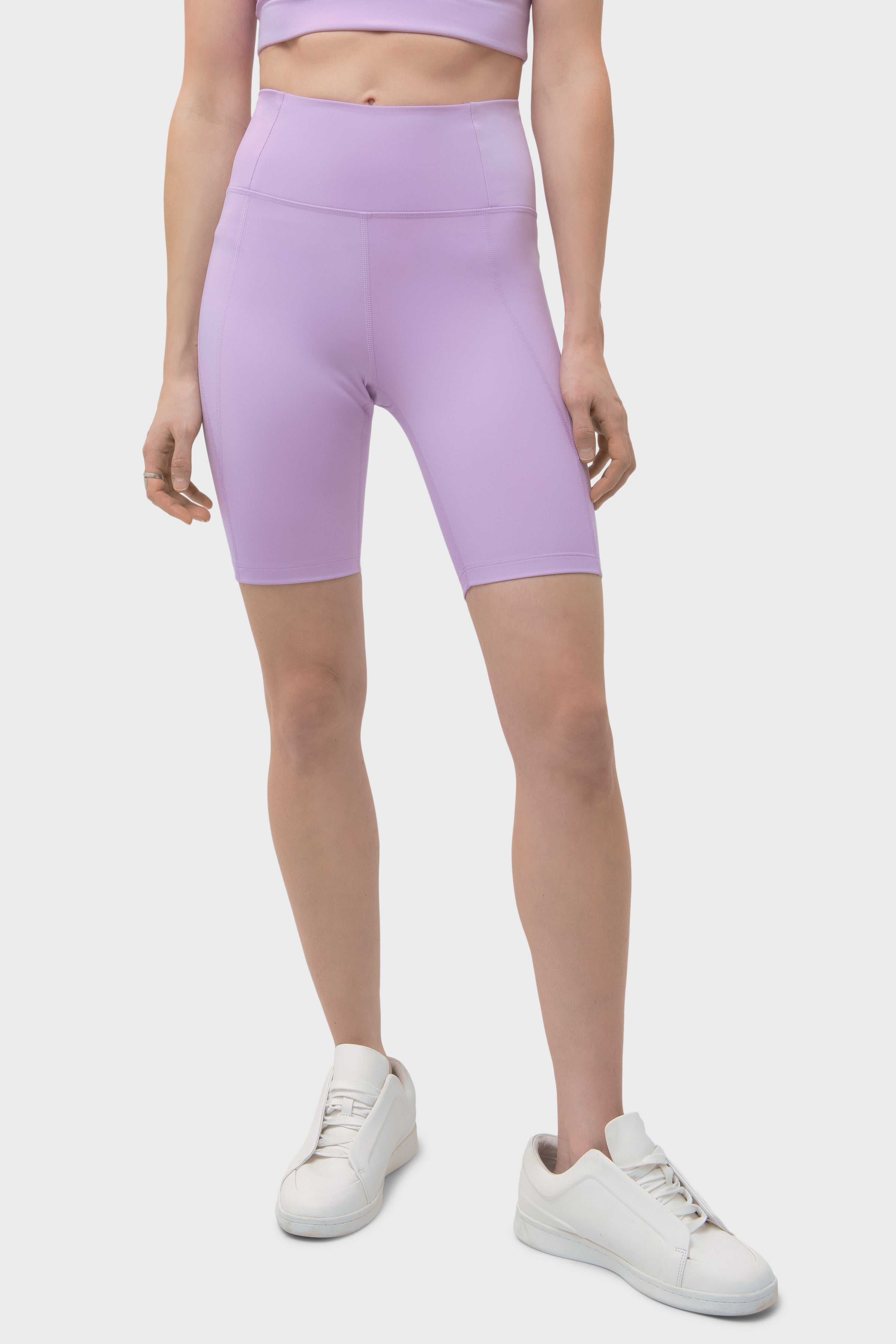 Women's Girlfriend Collective High Rise Bike Short in Lilac