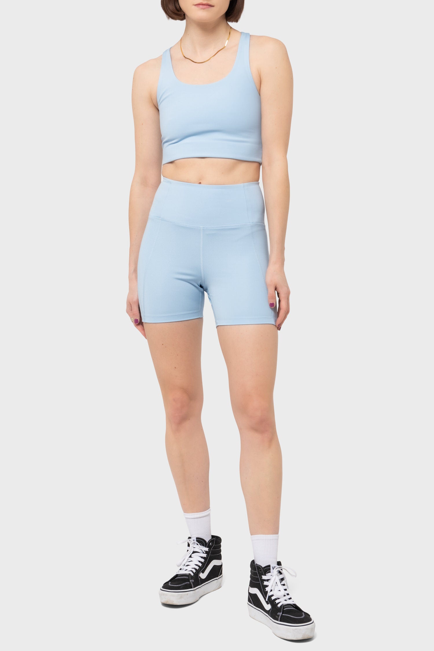 Women's Girlfriend Collective High Rise Run Short in Cerulean