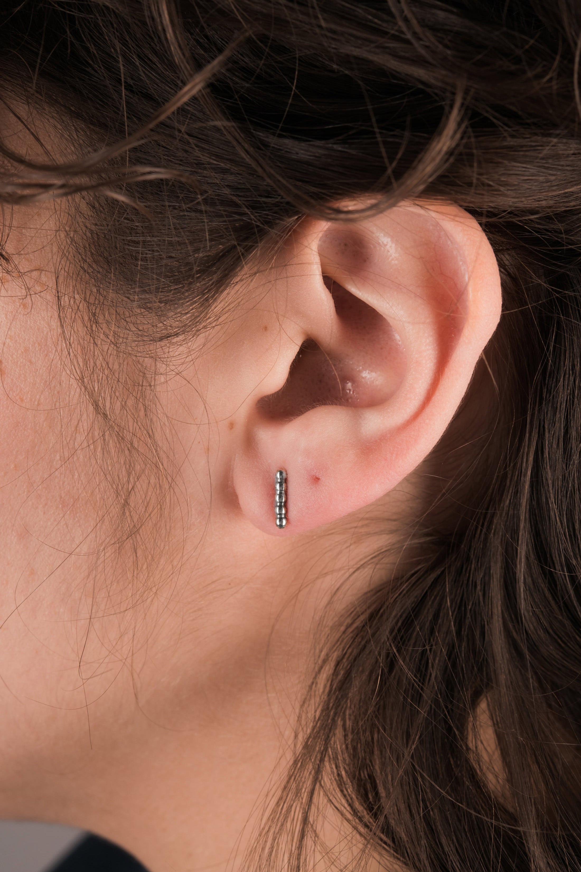 Mini Bead Bar Studs in Sterling Silver - Philistine