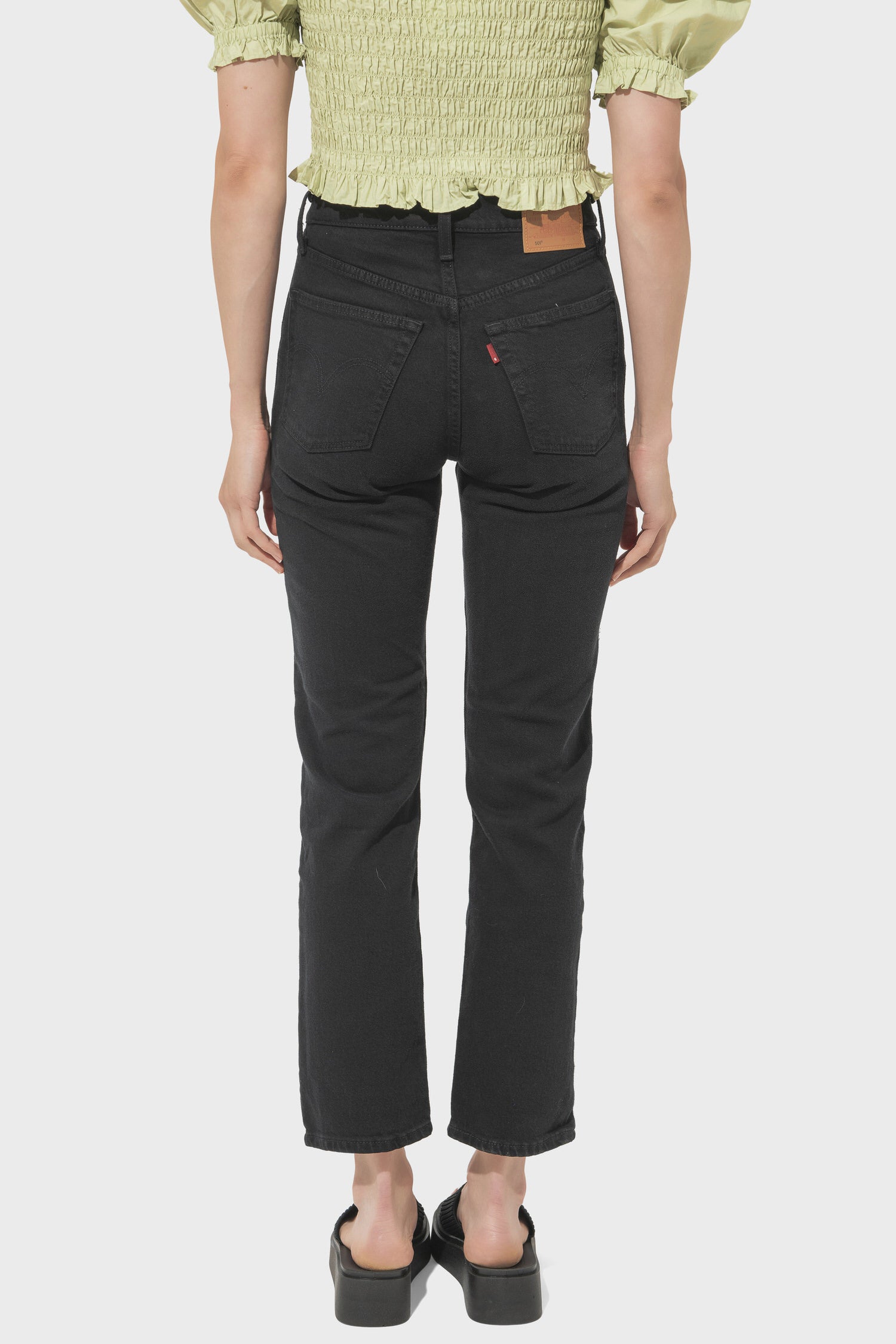 Women's Levi's 501 Crop in Black Sprout