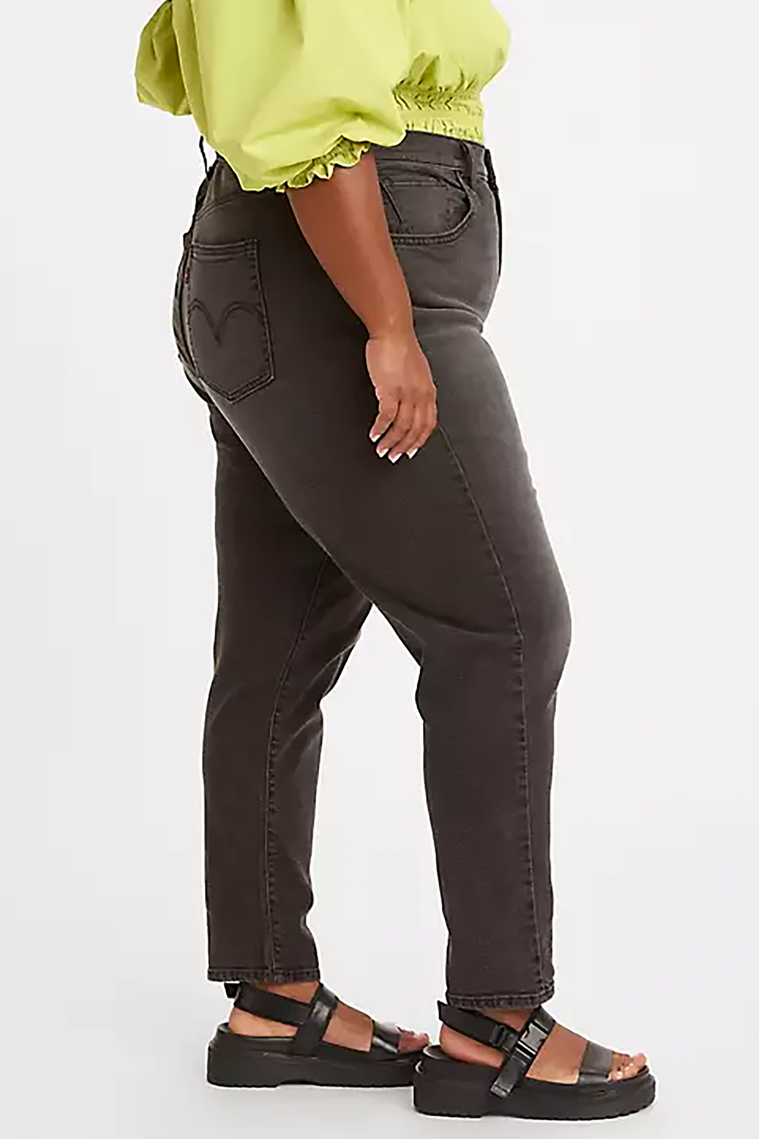 Plus High Waisted Mom Jean in Say No Go