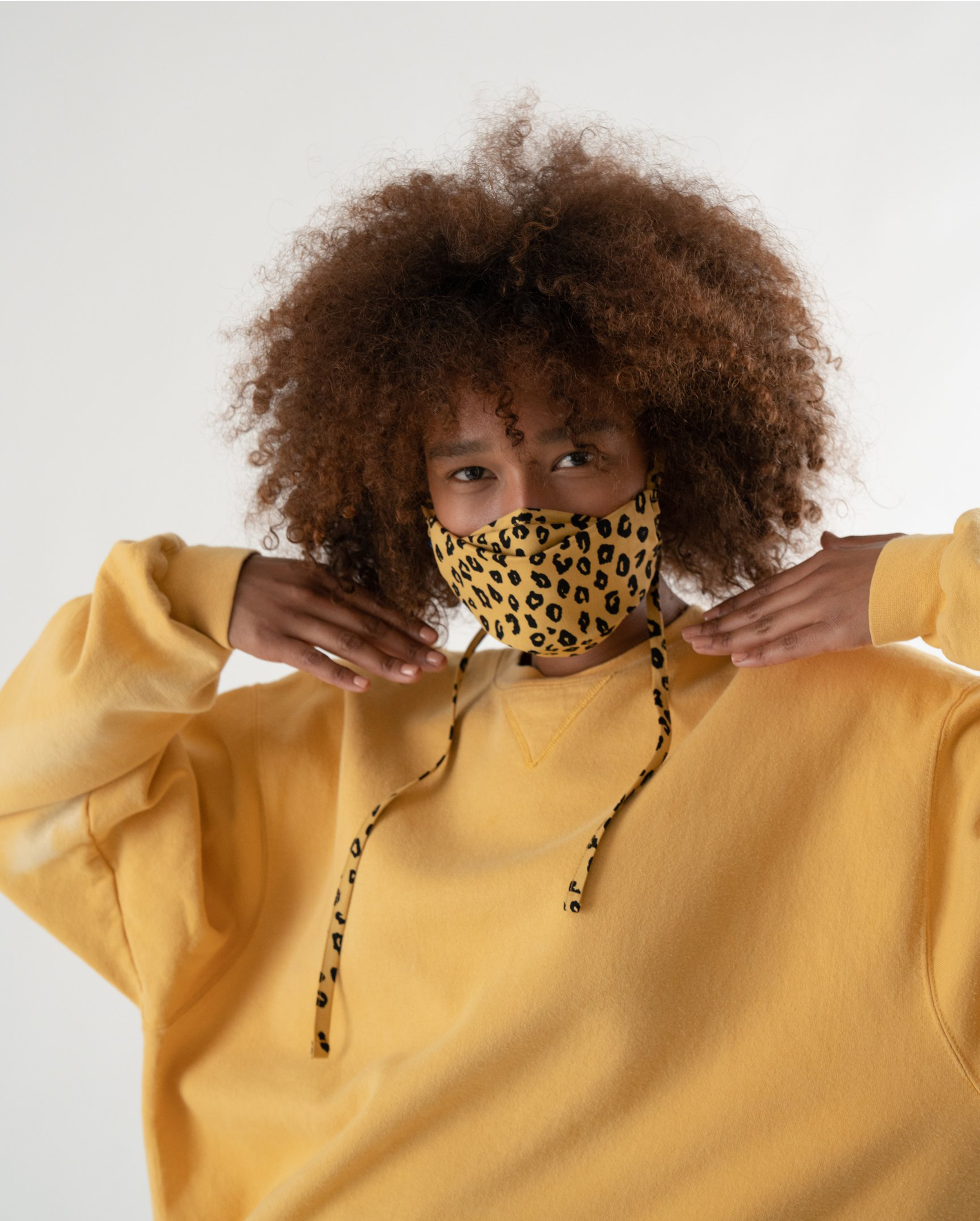 Fabric Mask Set Tie in Gingham, Leopard & Stripe