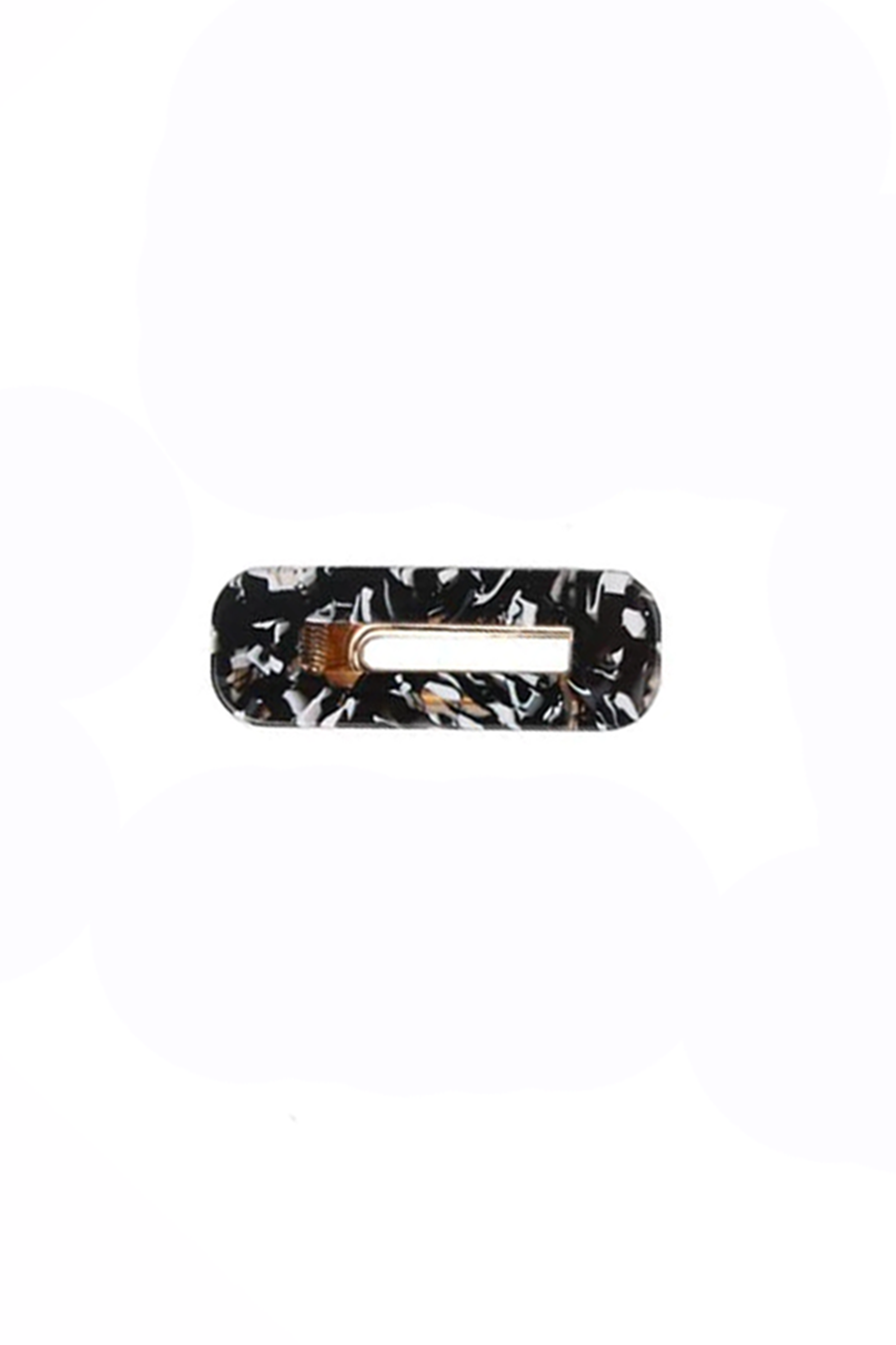 Rectangular Flecked Barrette in Black