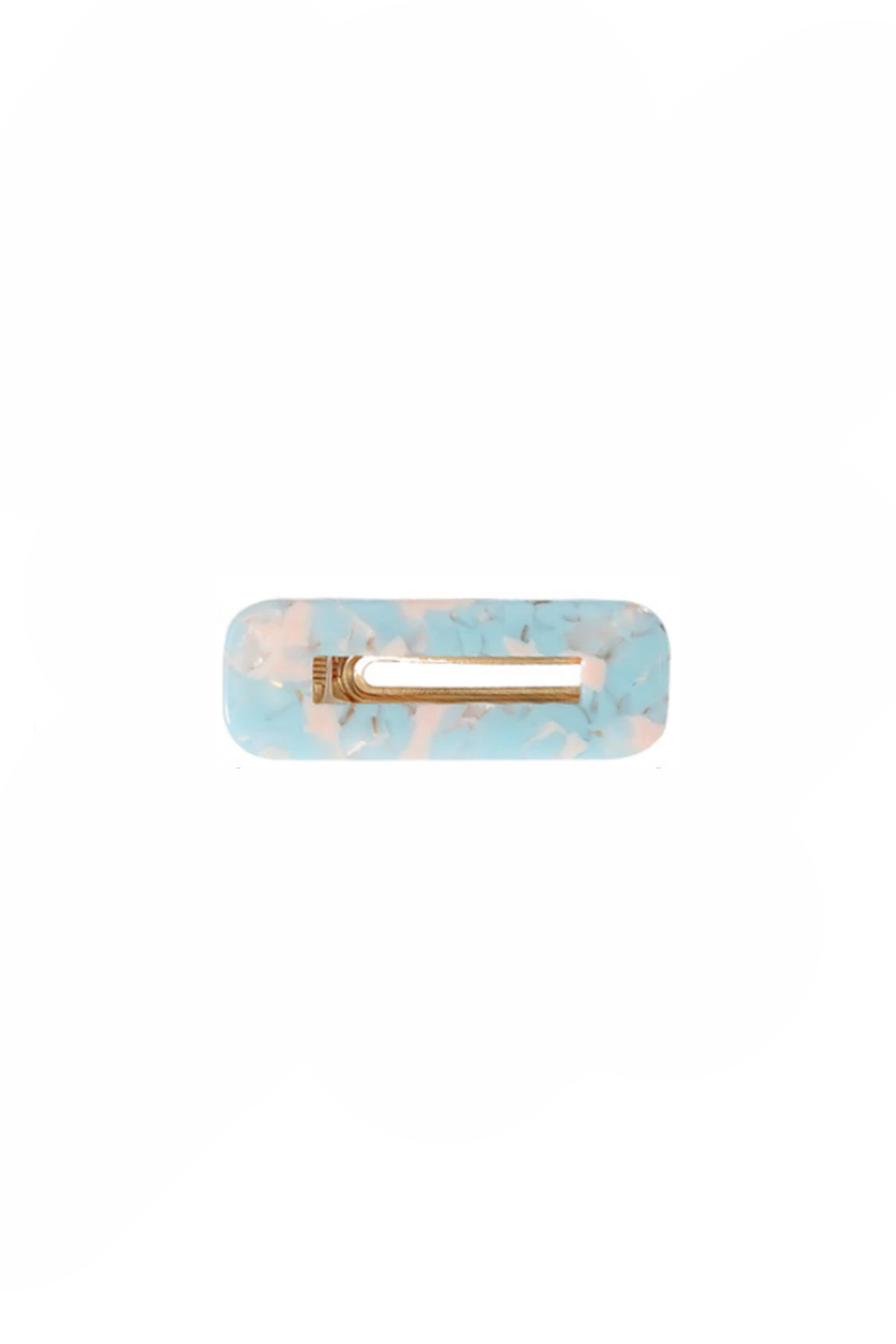 Rectangular Flecked Barrette in Blue
