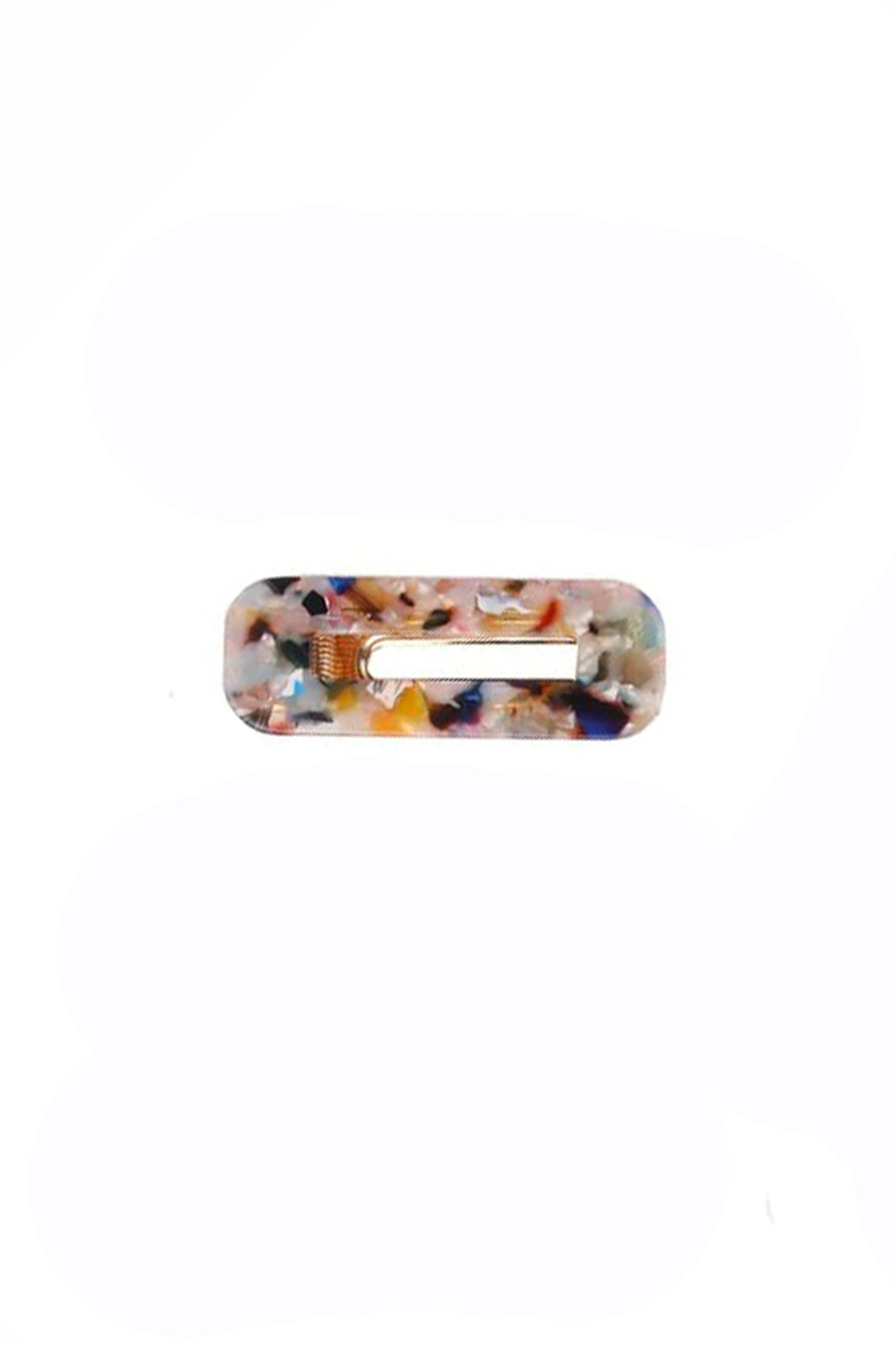 Rectangular Flecked Barrette in Confetti