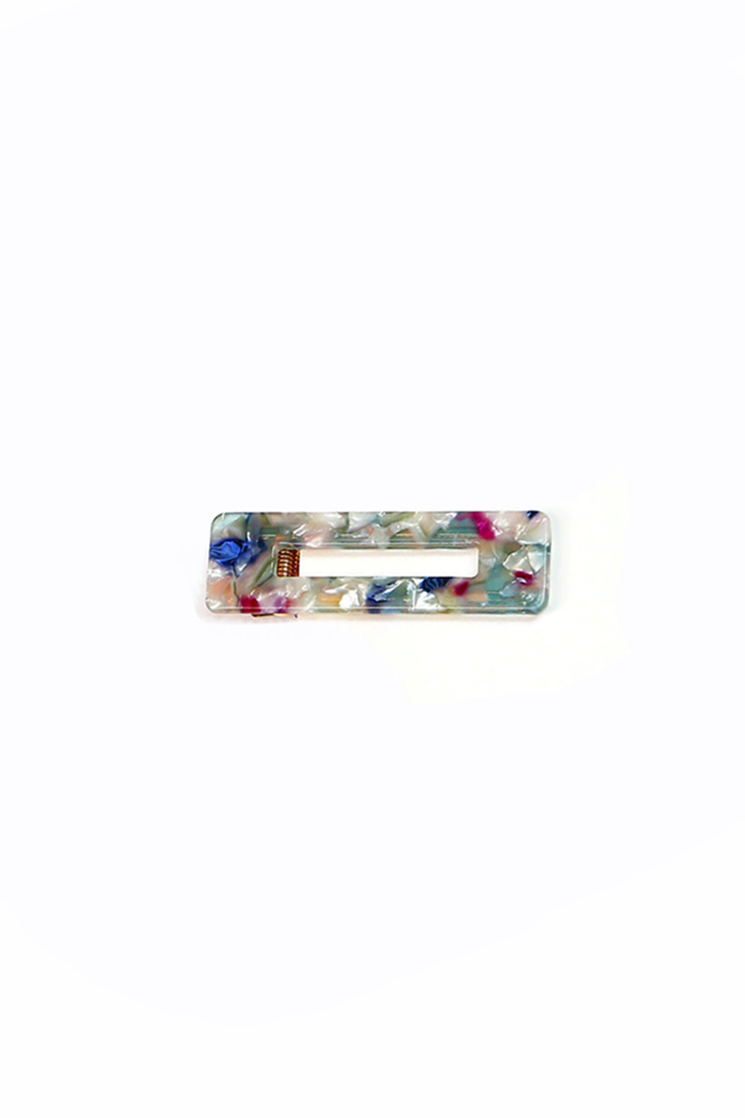 Rectangular Flecked Barrette in Light Confetti