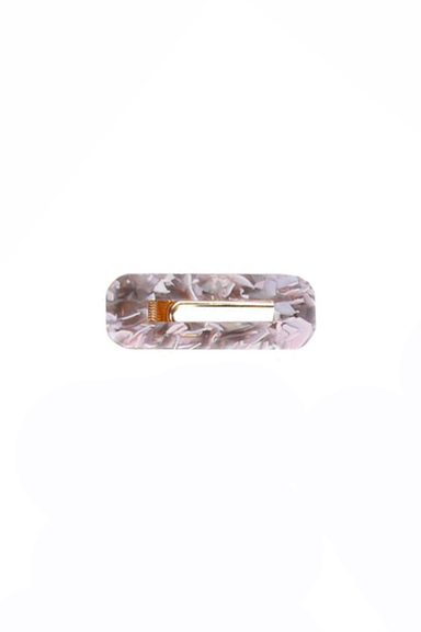 Rectangular Flecked Barrette in Silver