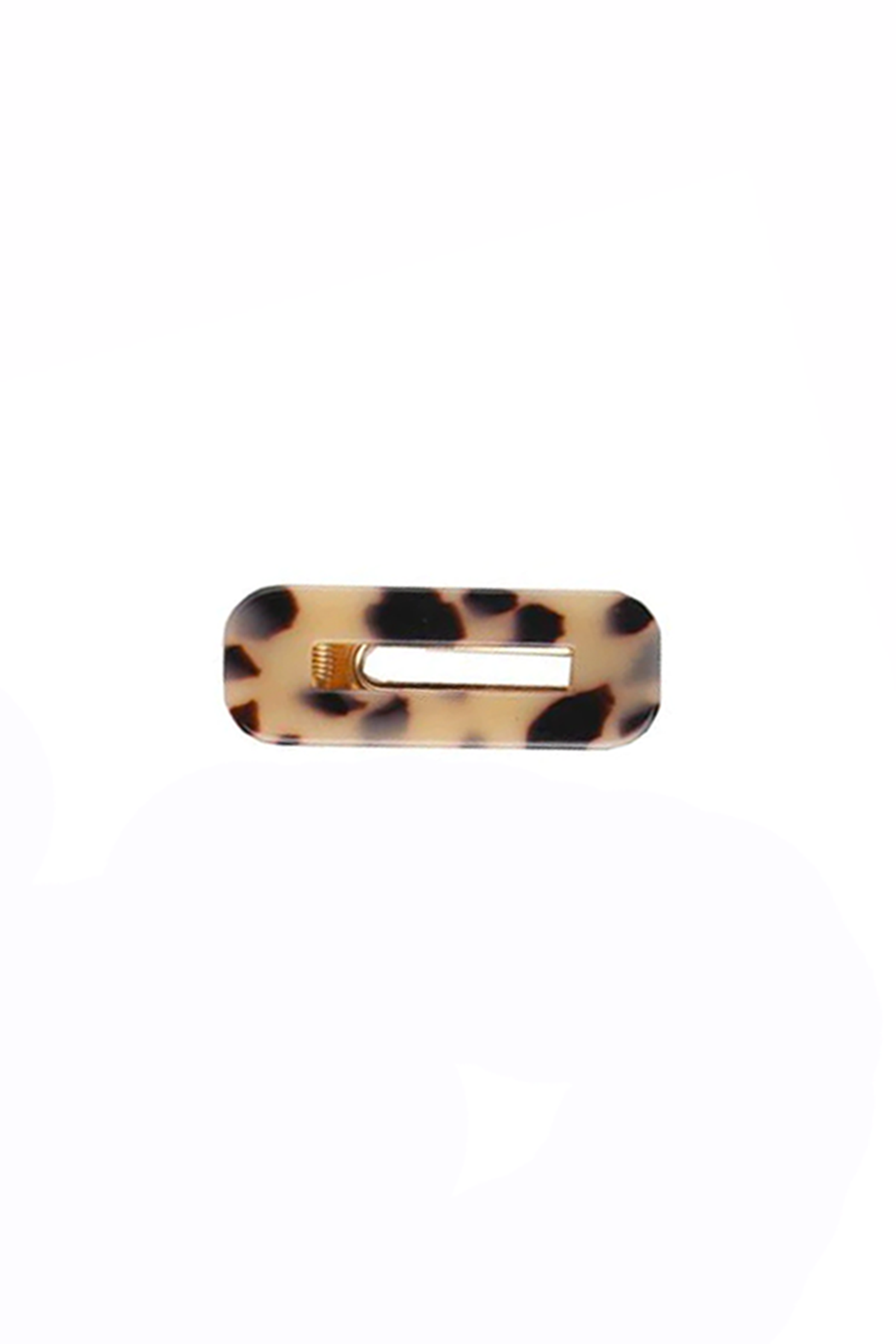 Rectangular Flecked Barrette in Tortoise