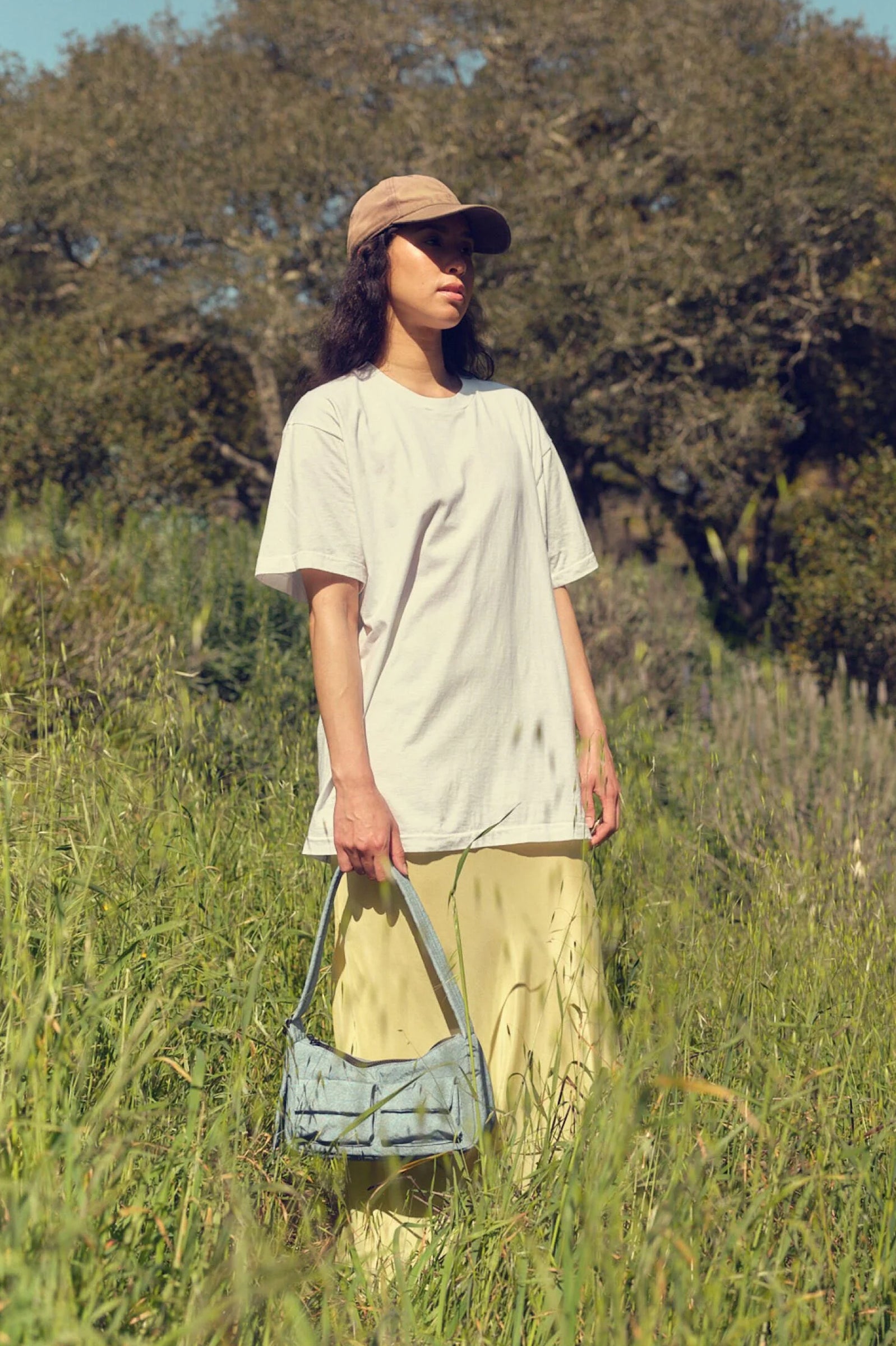 BAGGU Cargo Shoulder Bag in Digital Denim