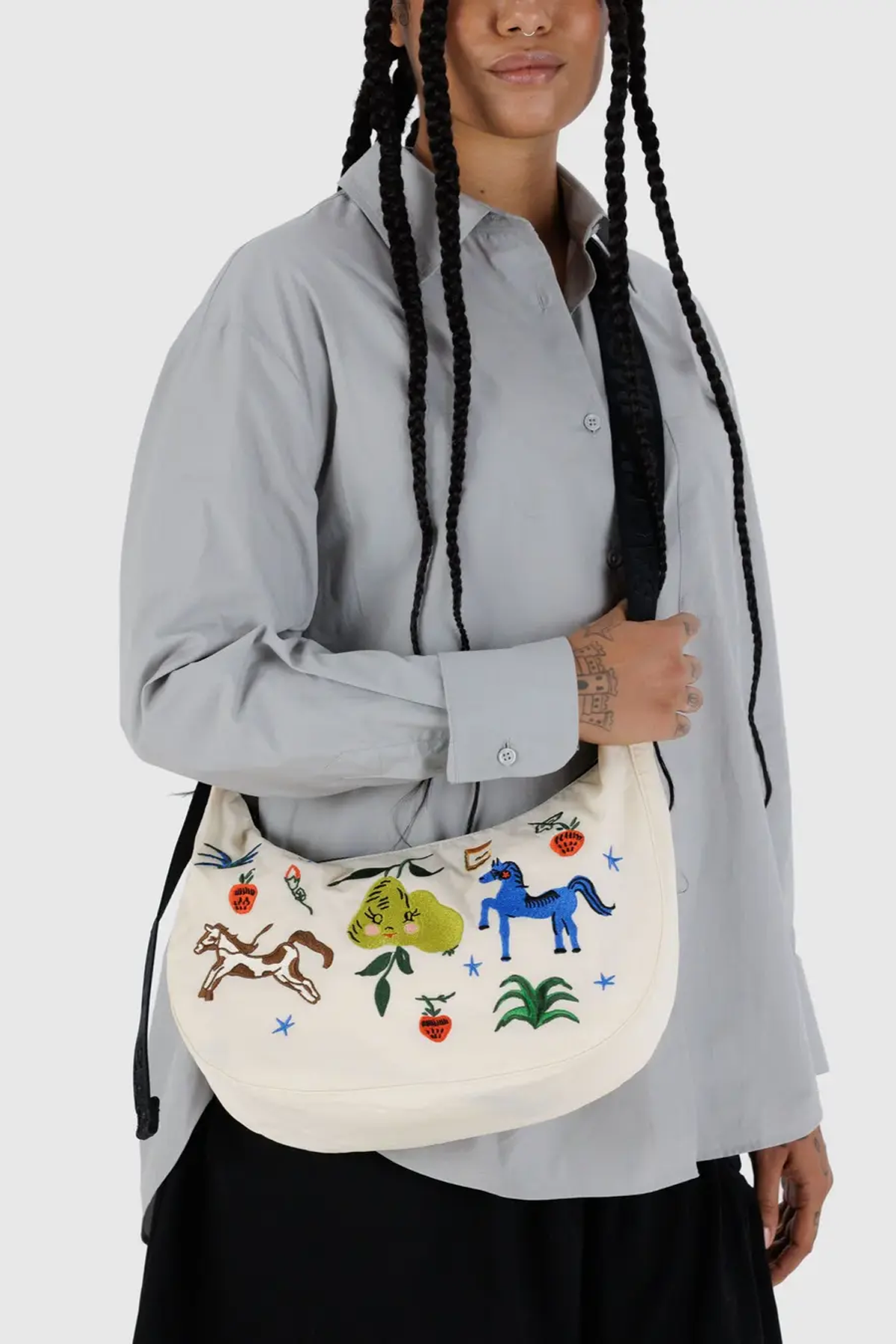 Medium Nylon Crescent Bag