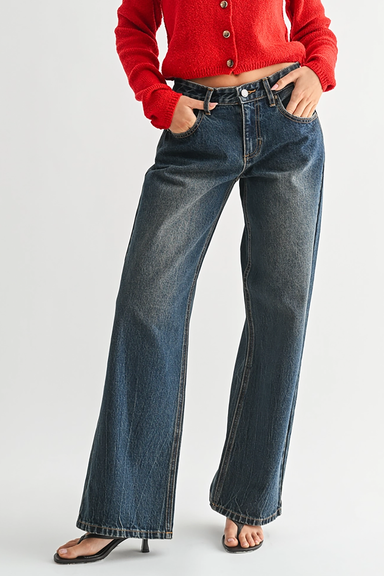 Low Rise Wide Baggy in Dark Tinted Wash - Philistine