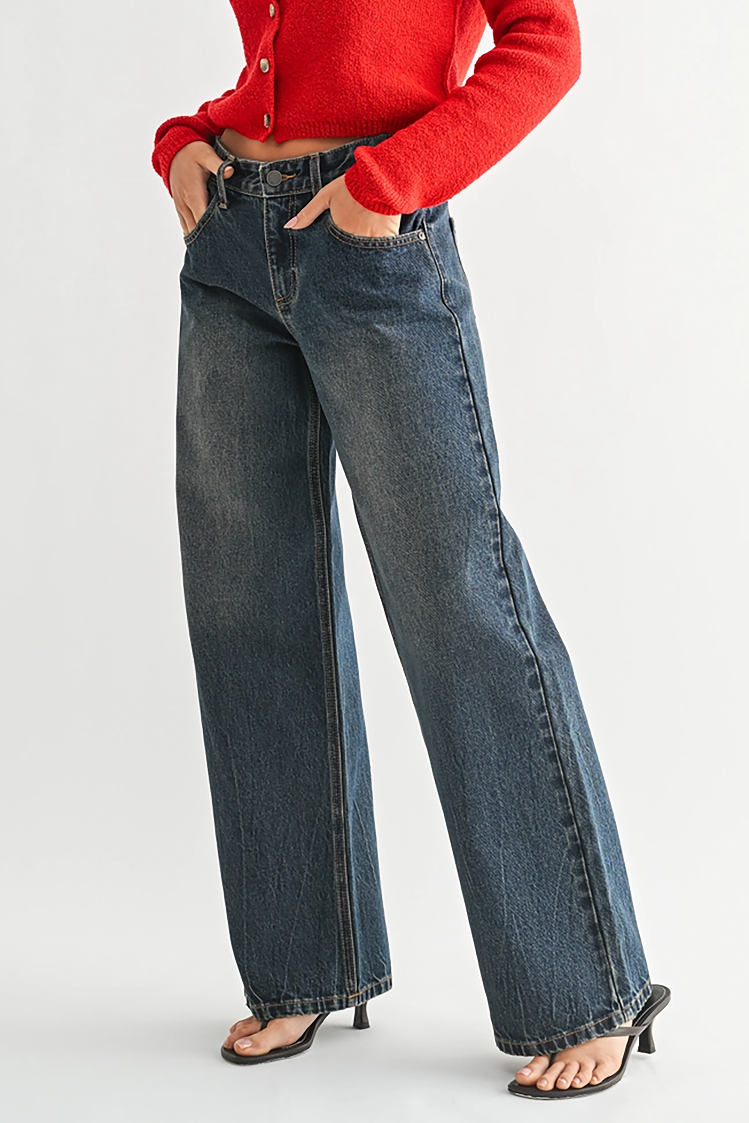 Low Rise Wide Baggy in Dark Tinted Wash - Philistine
