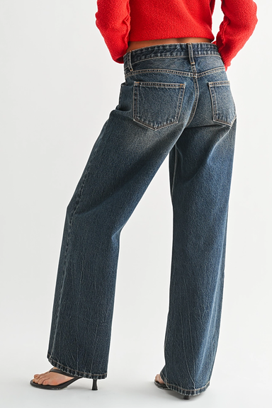 Low Rise Wide Baggy in Dark Tinted Wash - Philistine