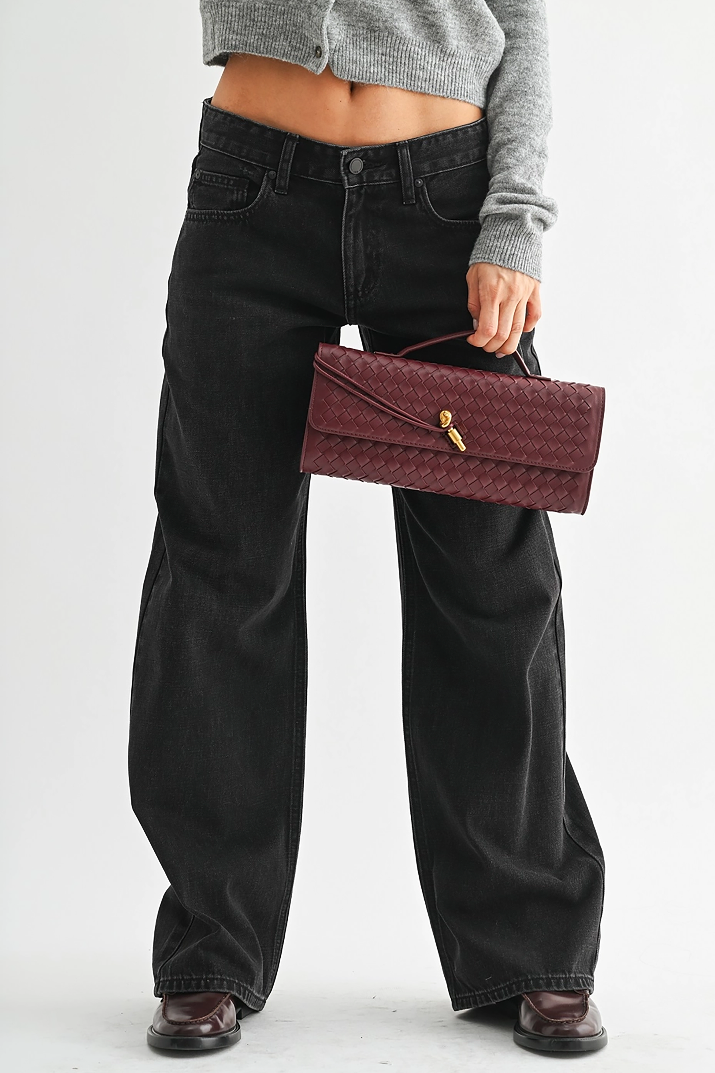 Low Rise Wide Baggy in Washed Black - Philistine