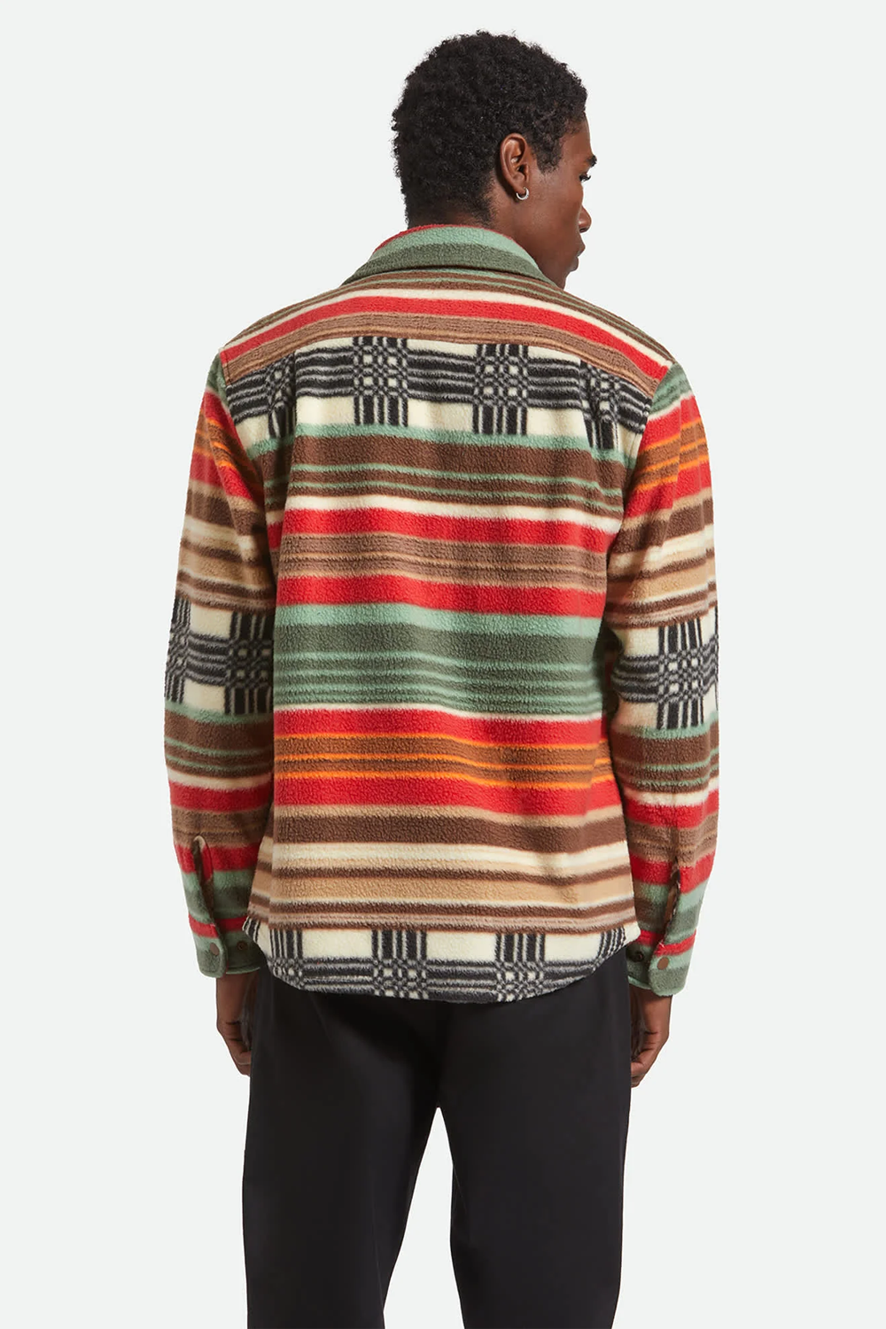 Men's Brixton Bowery Arctic Stretch Fleece in Multi Blanket Stripe